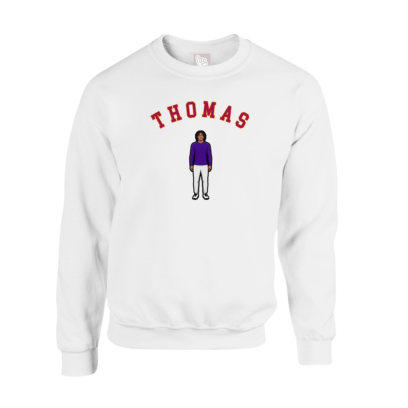 Fleece Crew — Shirsey Arch in White