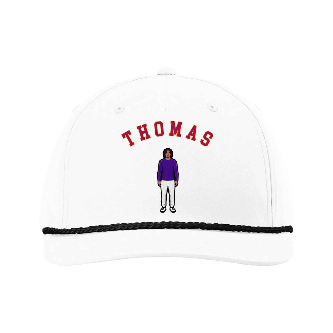 Five-Panel Classic Rope Cap — Shirsey Arch in White