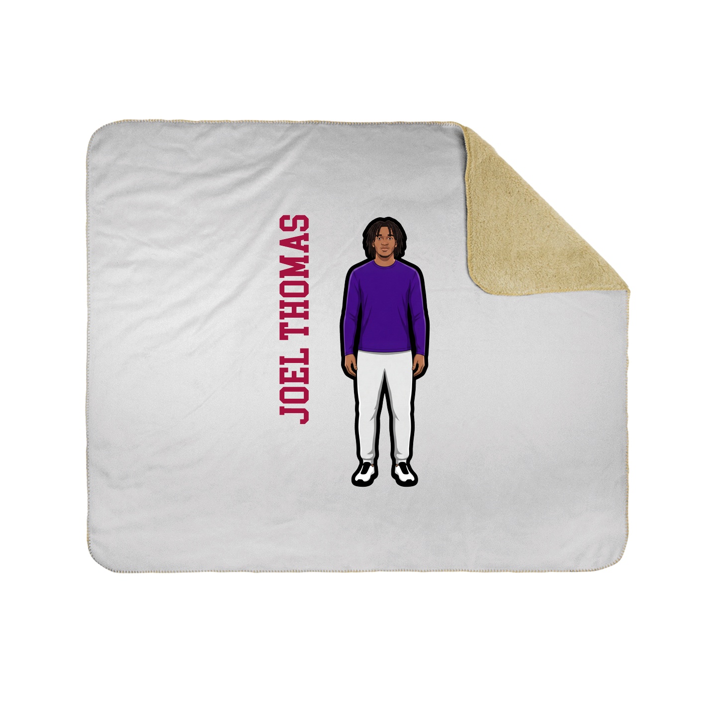Throw Blanket — Name Vertical in White