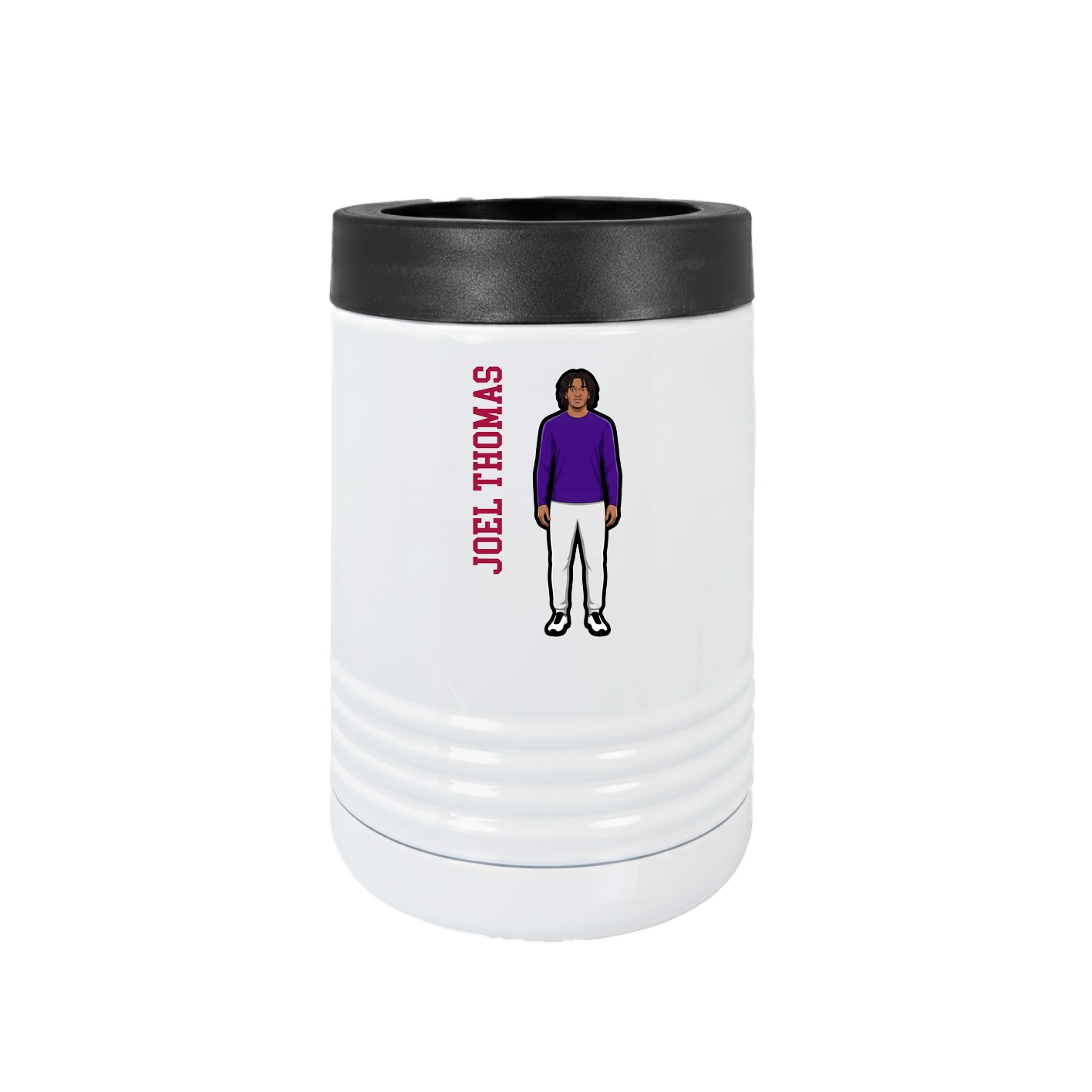 Beverage Holder — Name Vertical in White