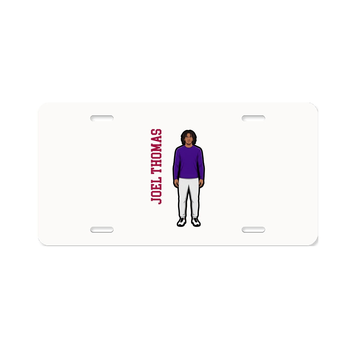 License Plate — Name Vertical in Classic