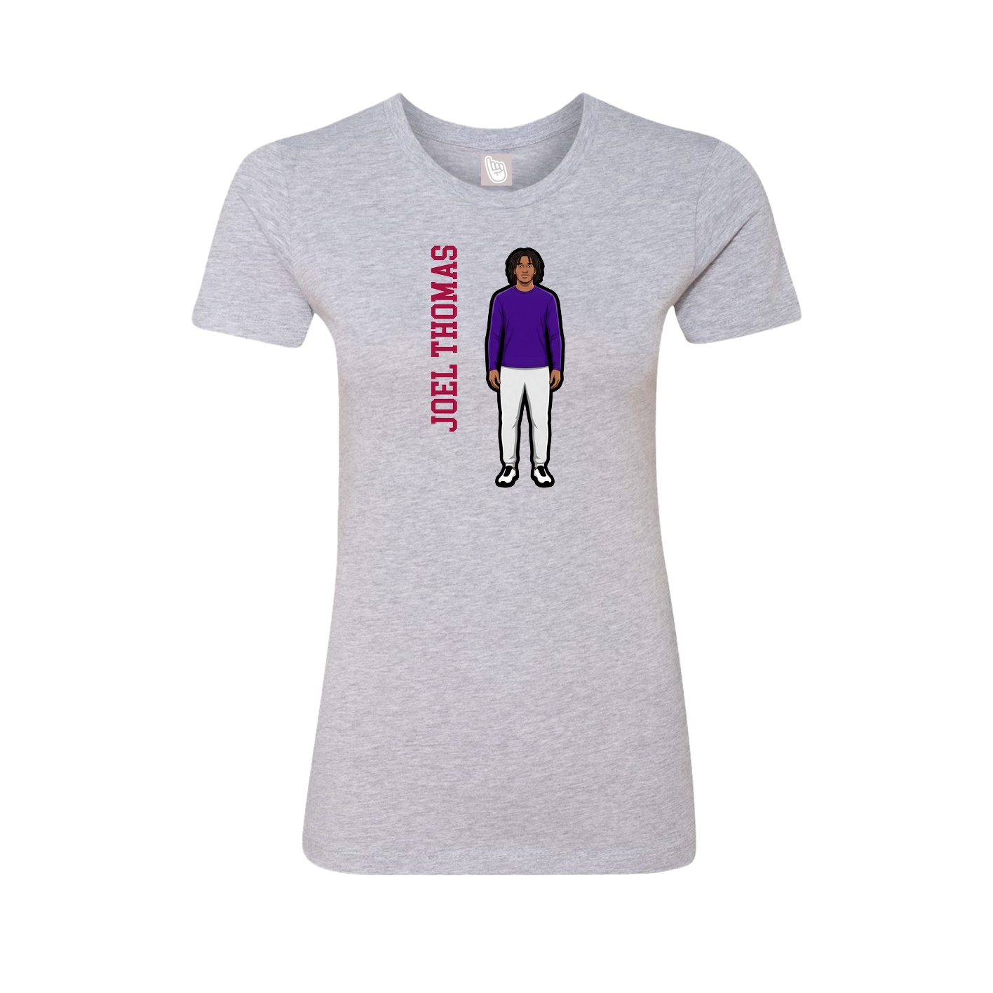 Womens Tee — Name Vertical in Grey