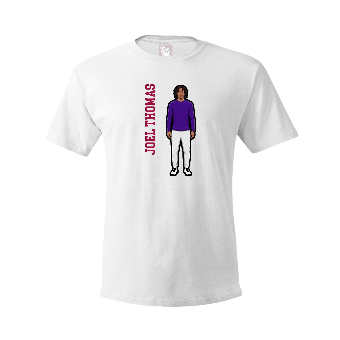 Youth Tee — Name Vertical in White