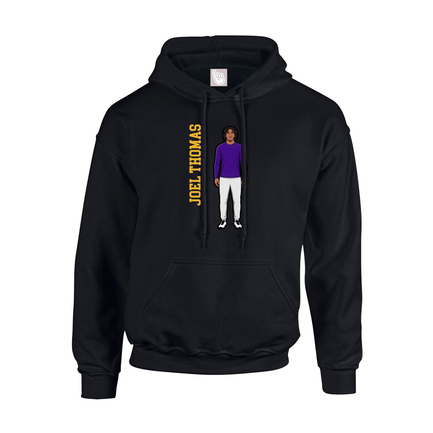 Youth Hoodie — Name Vertical in Black