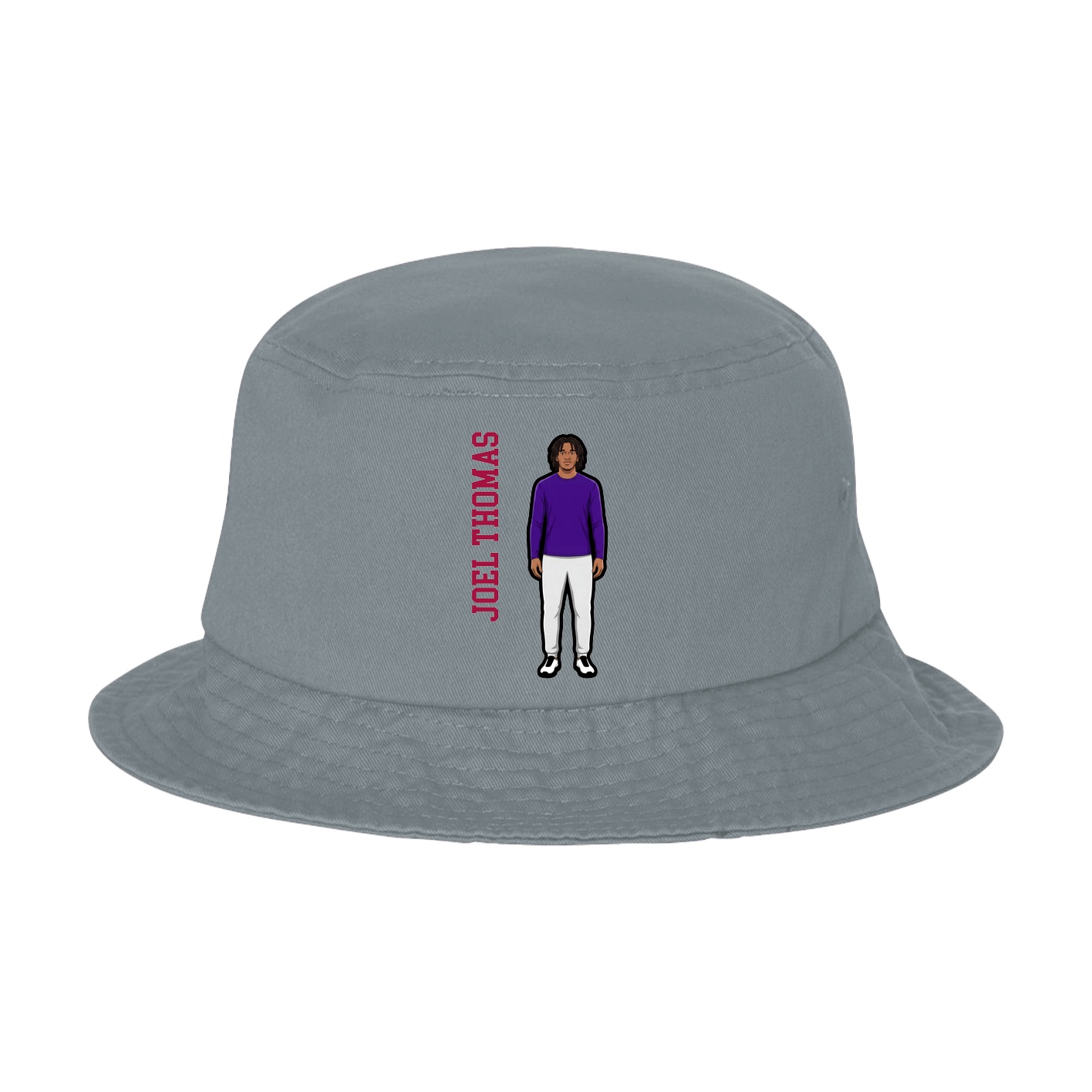 Bucket Cap — Name Vertical in Grey