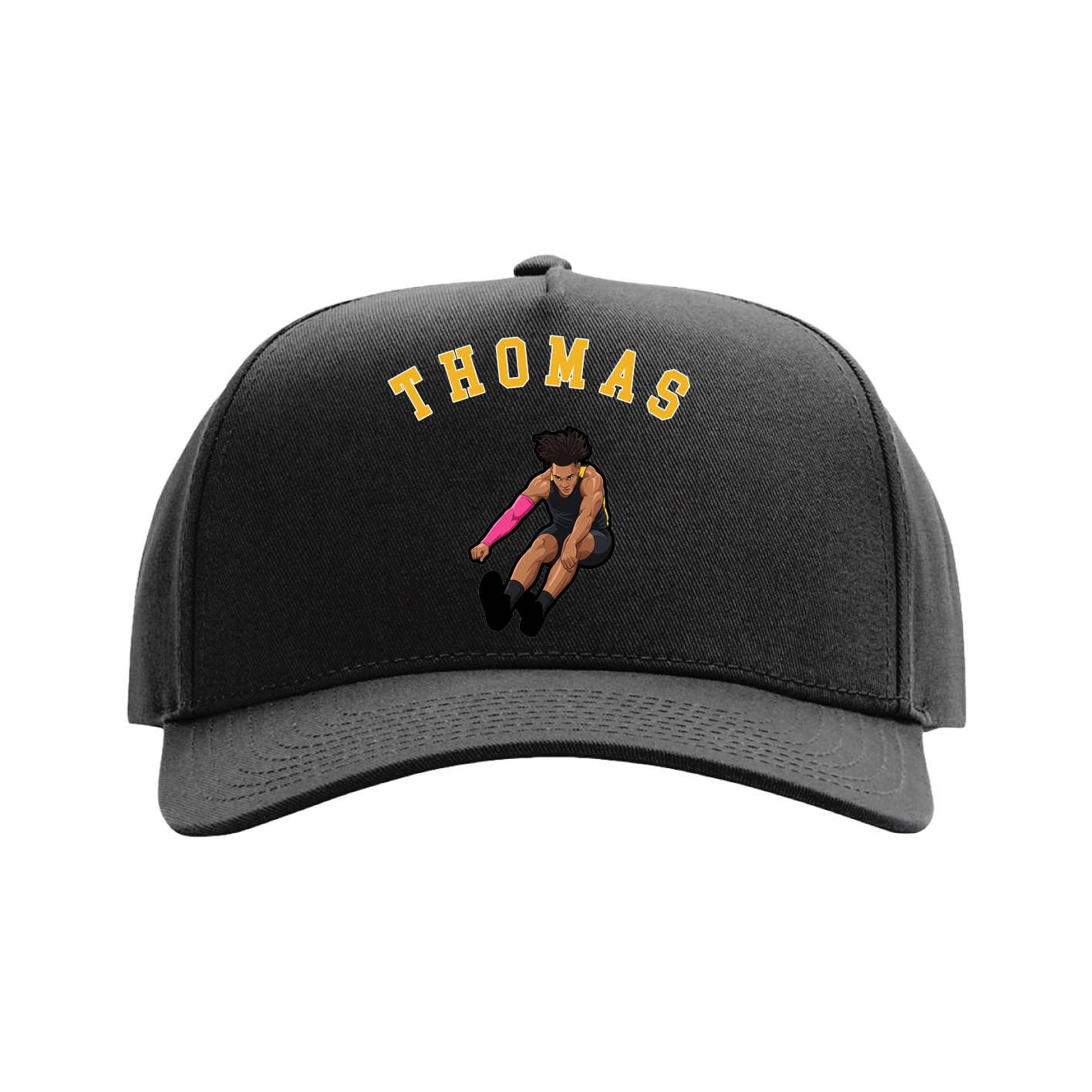 Full Fabric Five-Panel Champ Cap — Shirsey Arch in Black