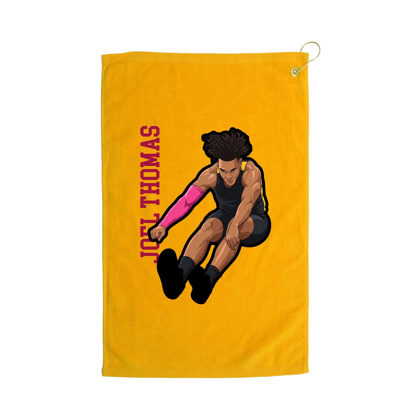Golf Towel — Name Vertical in Gold
