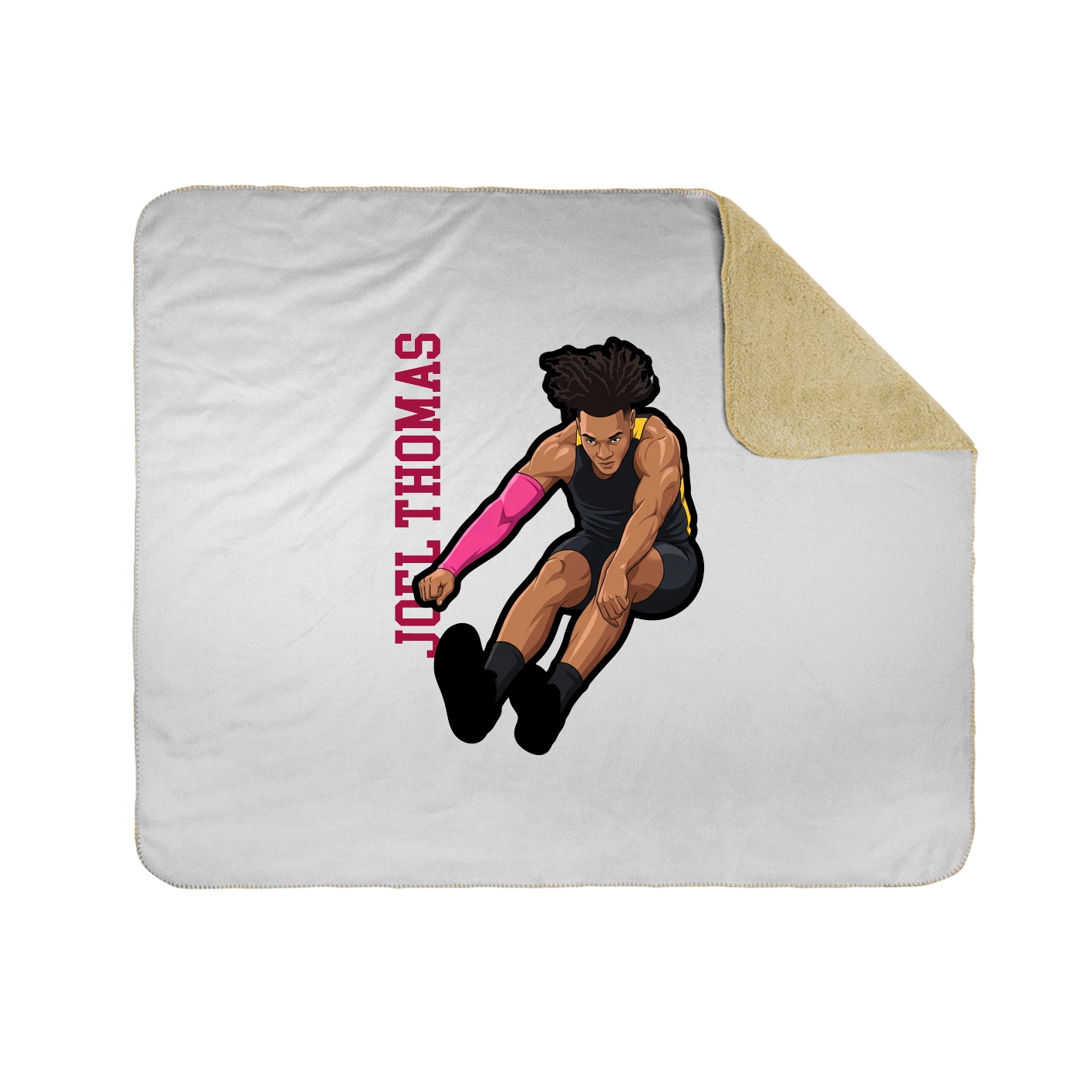 Throw Blanket — Name Vertical in White