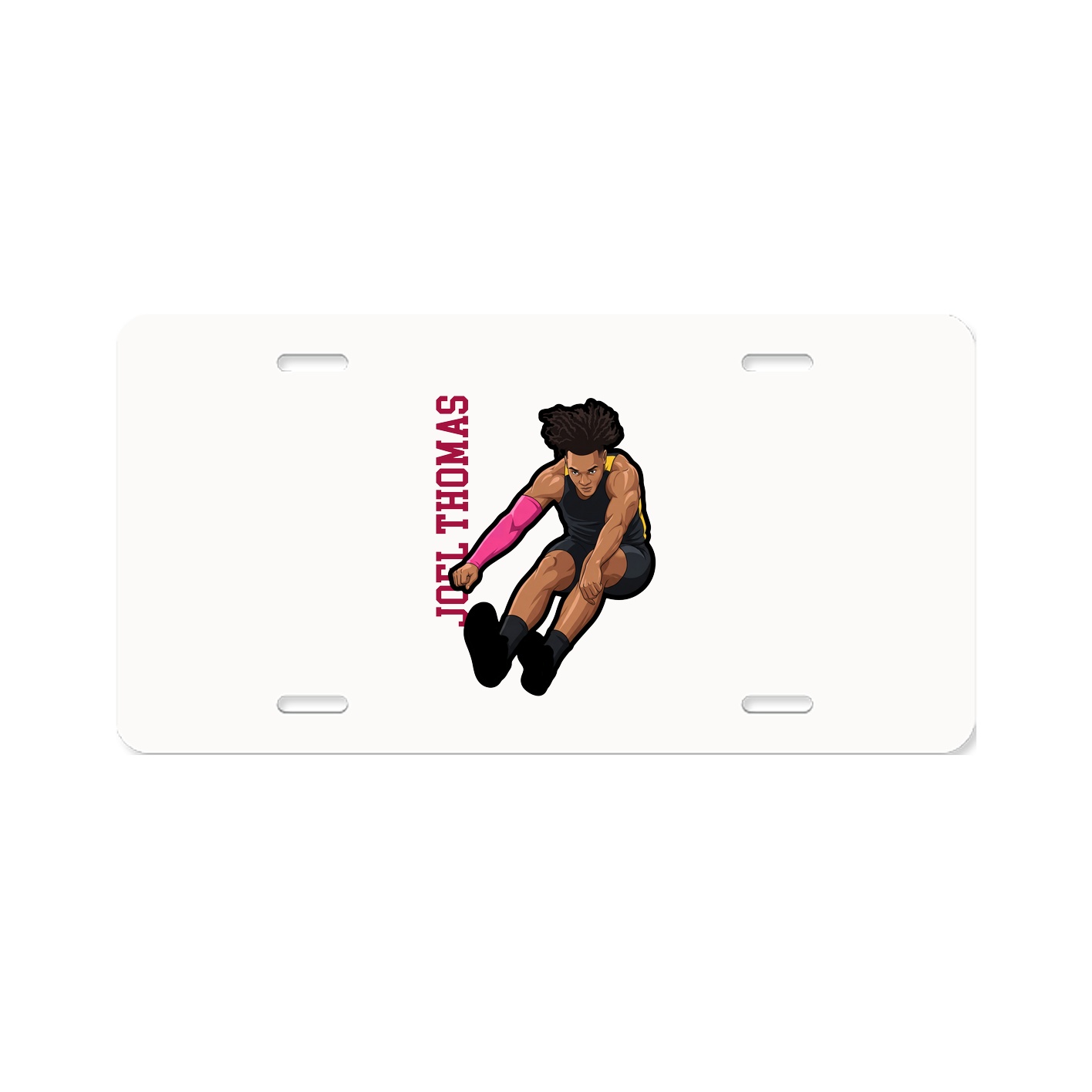 License Plate — Name Vertical in Classic