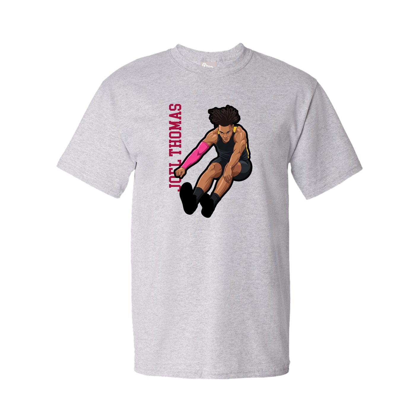 Tee — Name Vertical in Grey