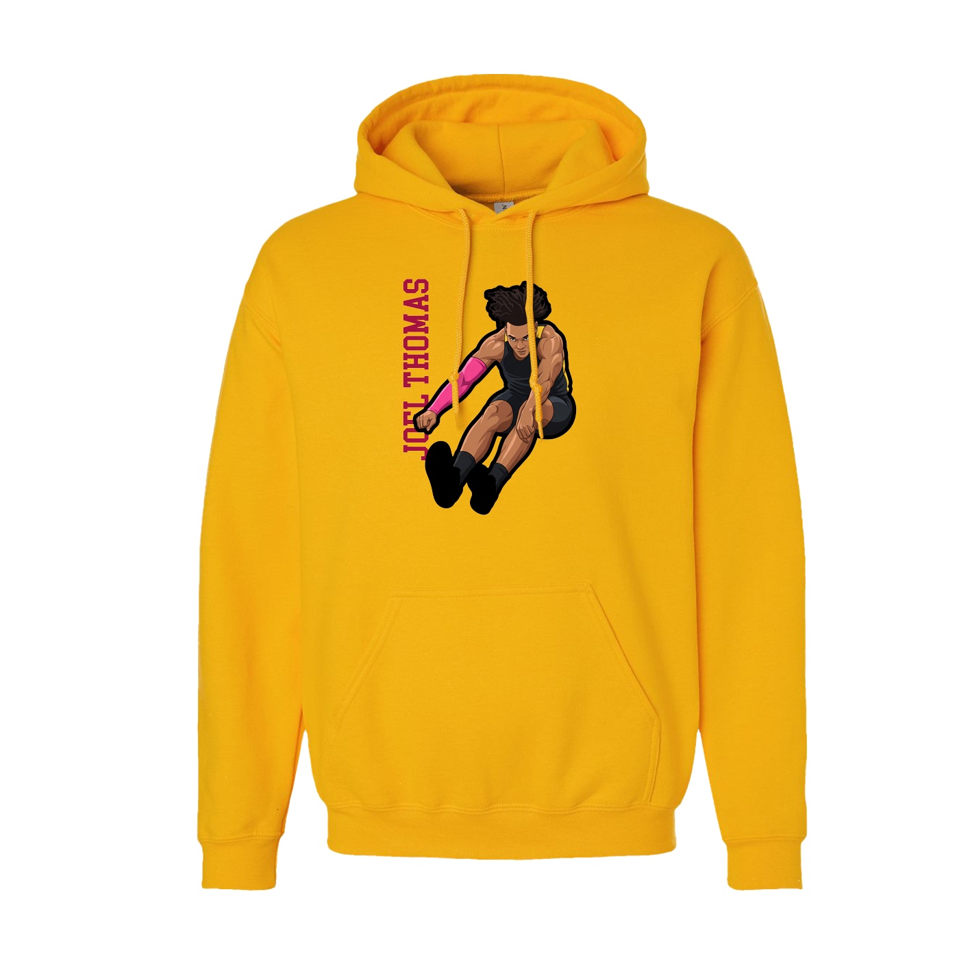Youth Hoodie — Name Vertical in Gold
