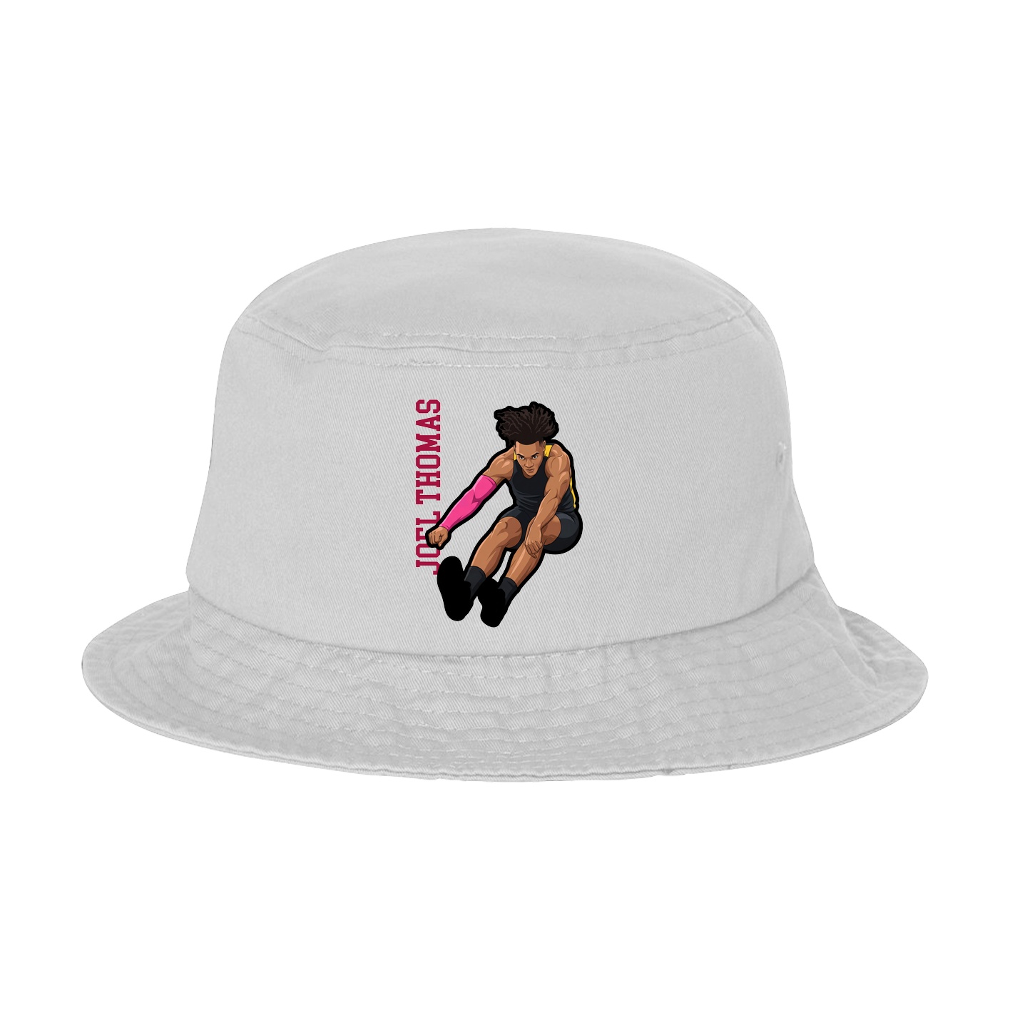 Bucket Cap — Name Vertical in White