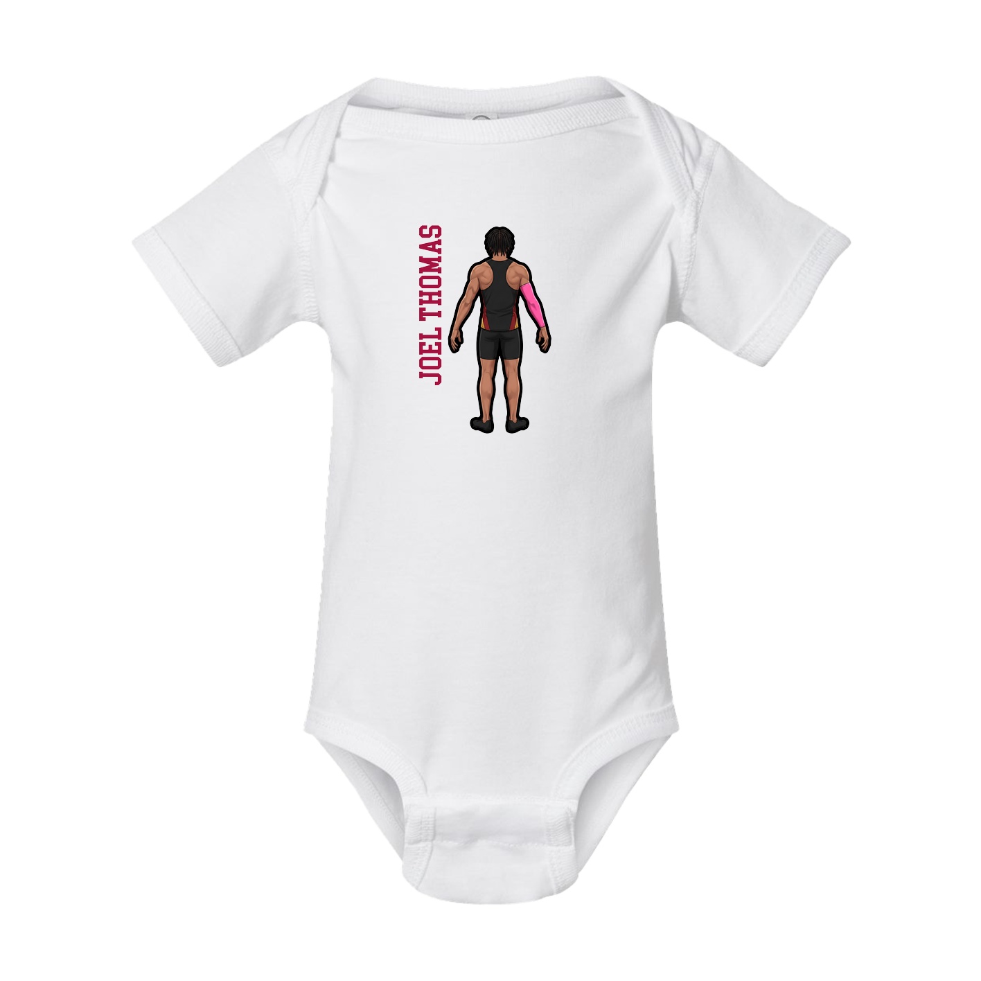 Baby Onesie — Name Vertical in White