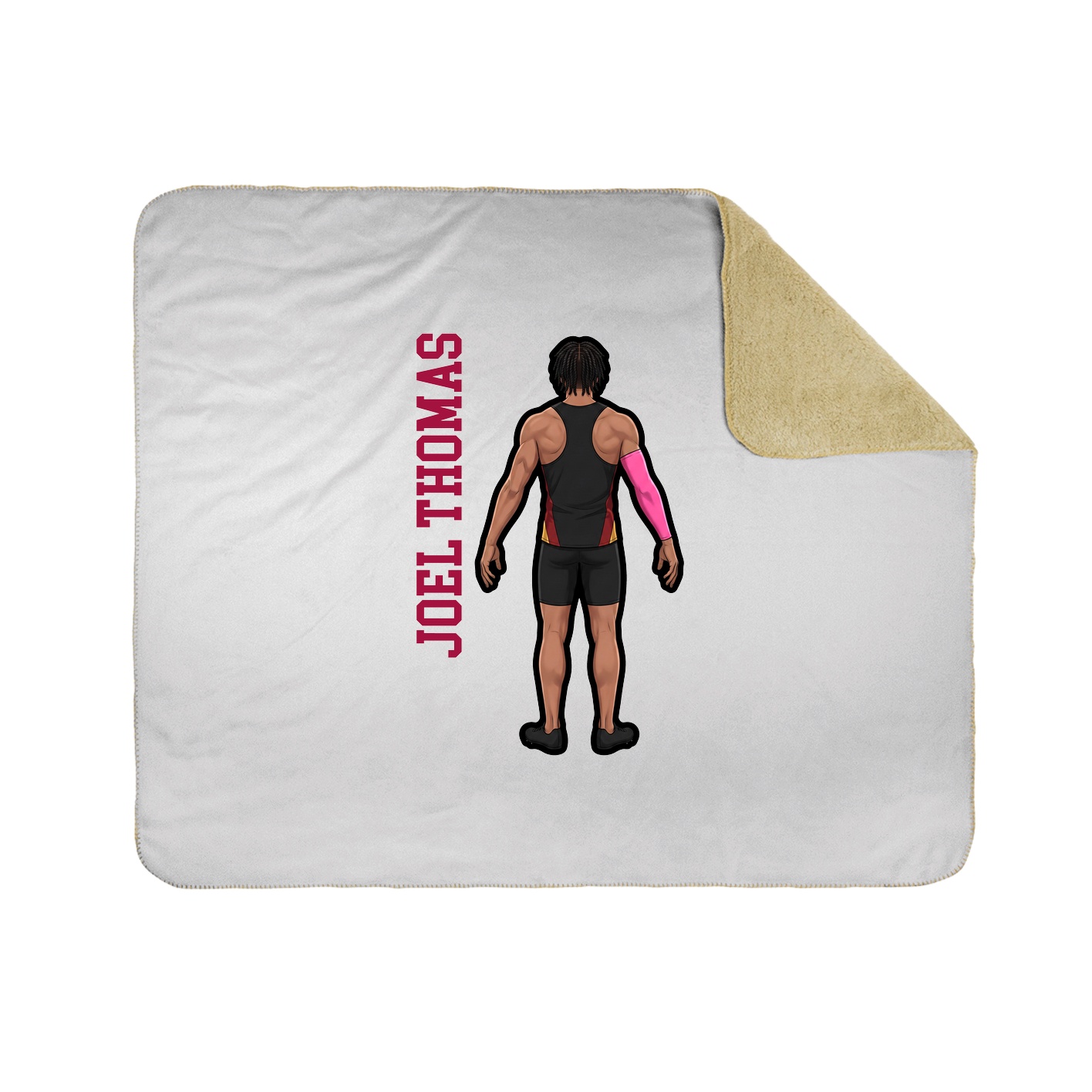 Throw Blanket — Name Vertical in White