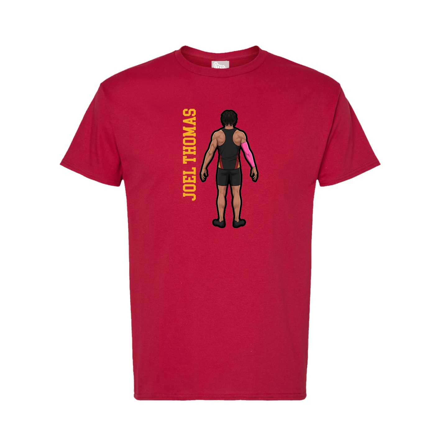 Tee — Name Vertical in Crimson