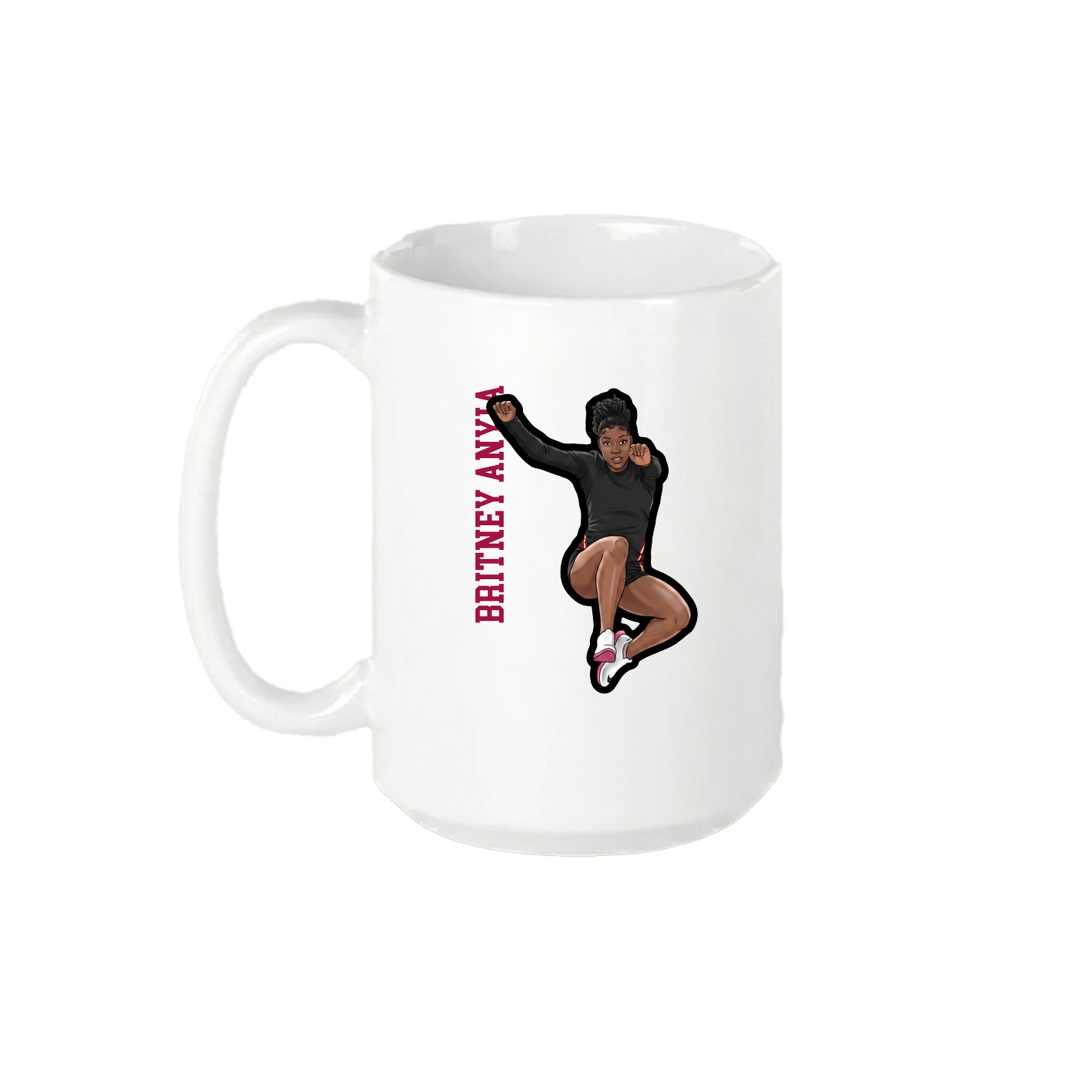 15oz Coffee Mug — Name Vertical in White