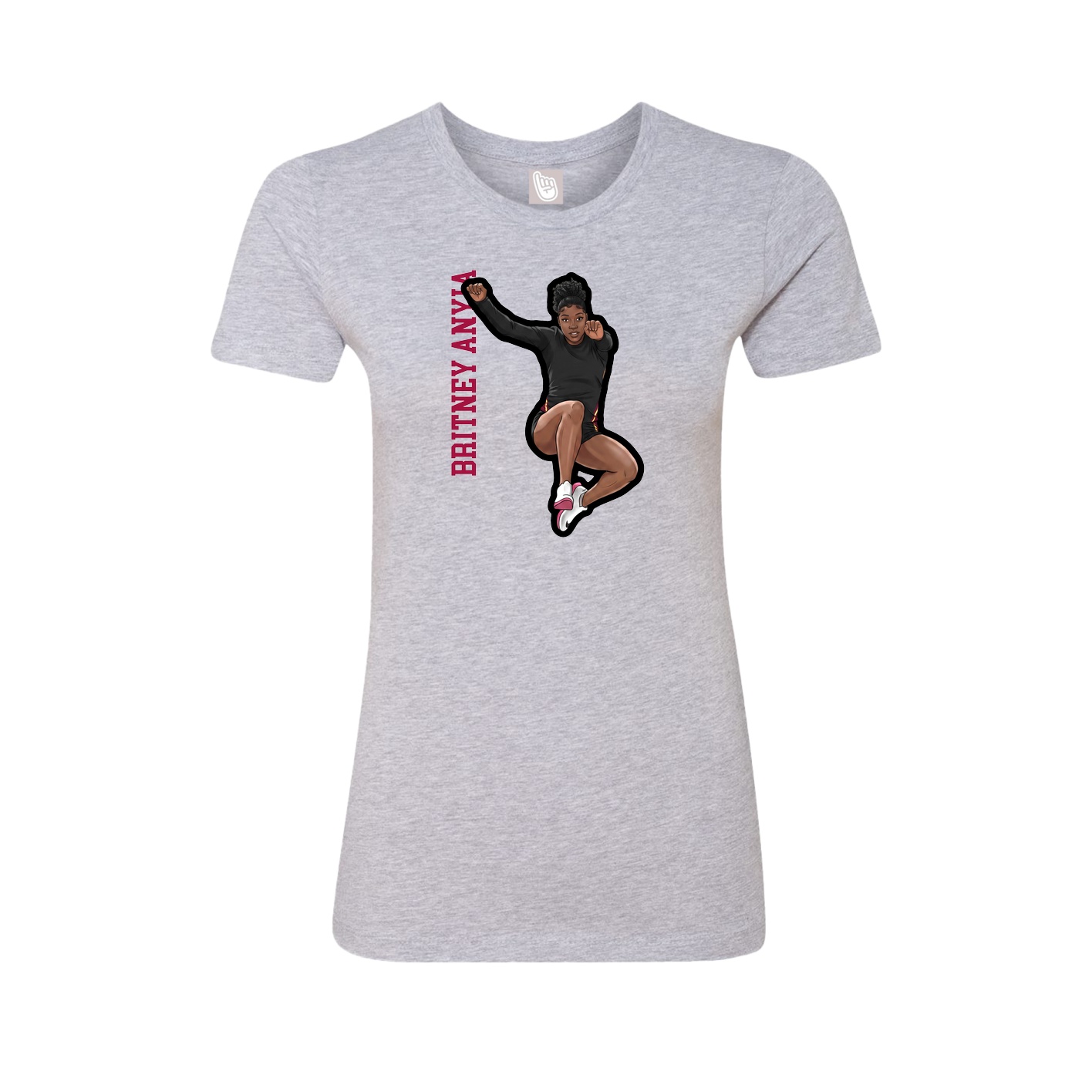 Womens Tee — Name Vertical in Grey