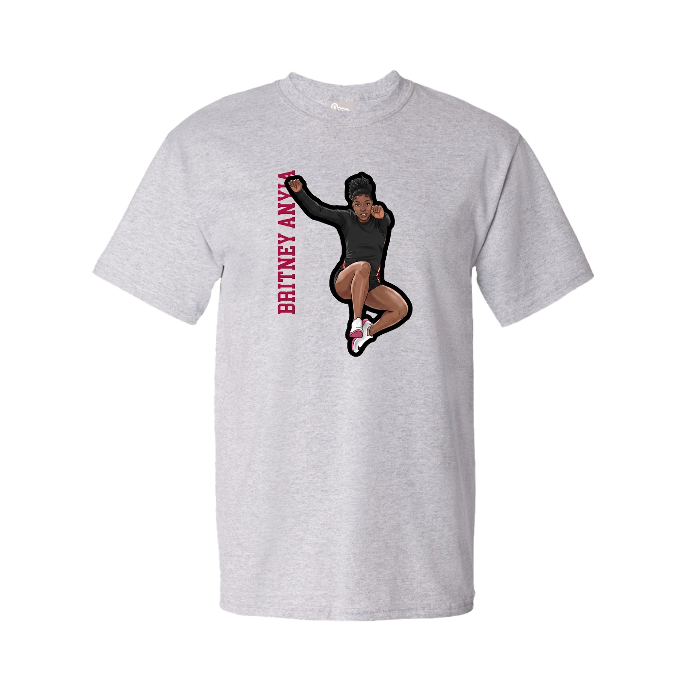 Youth Tee — Name Vertical in Grey