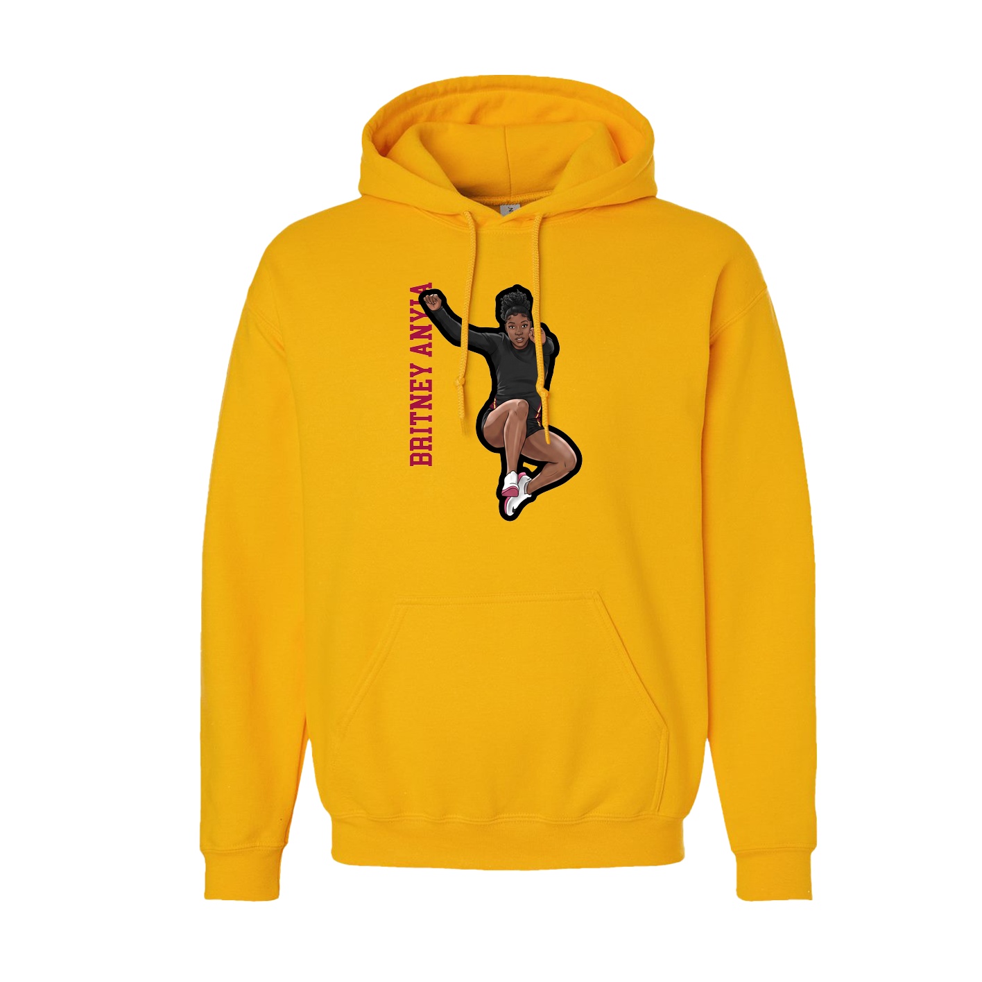 Hoodie — Name Vertical in Gold