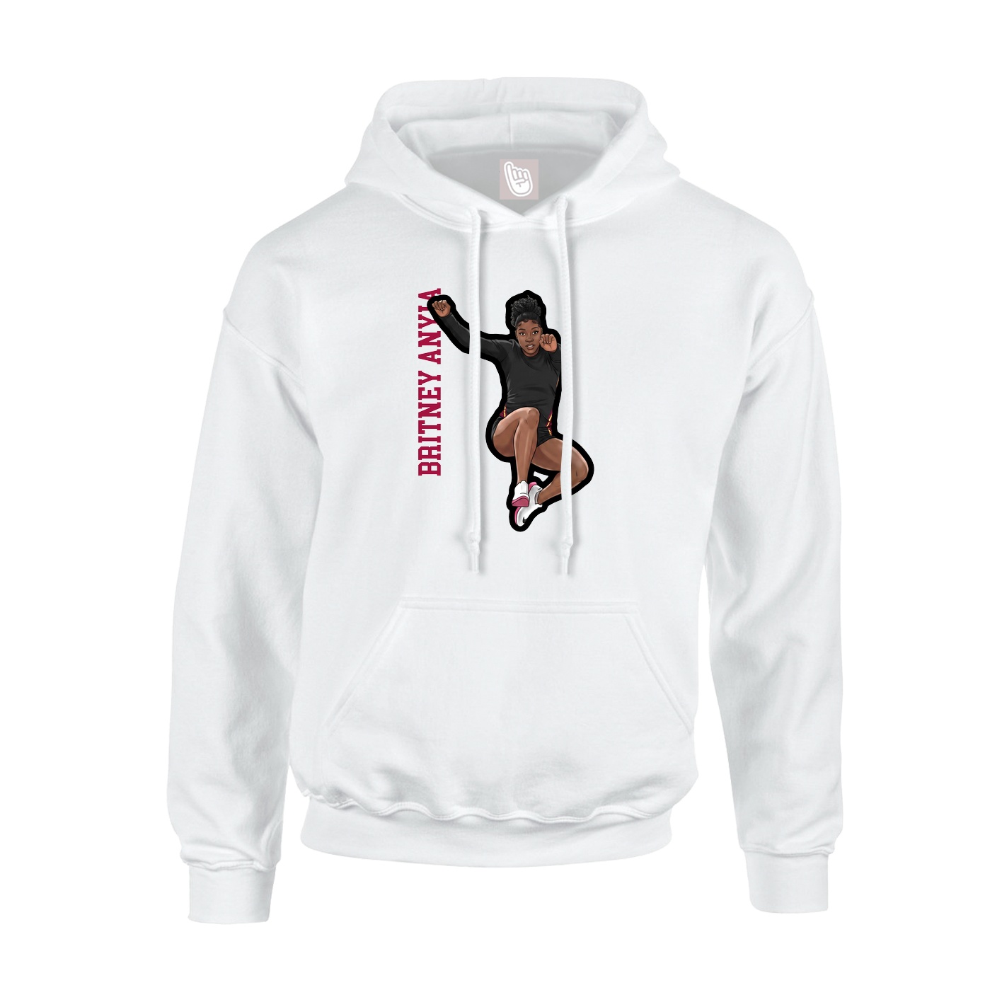 Hoodie — Name Vertical in White