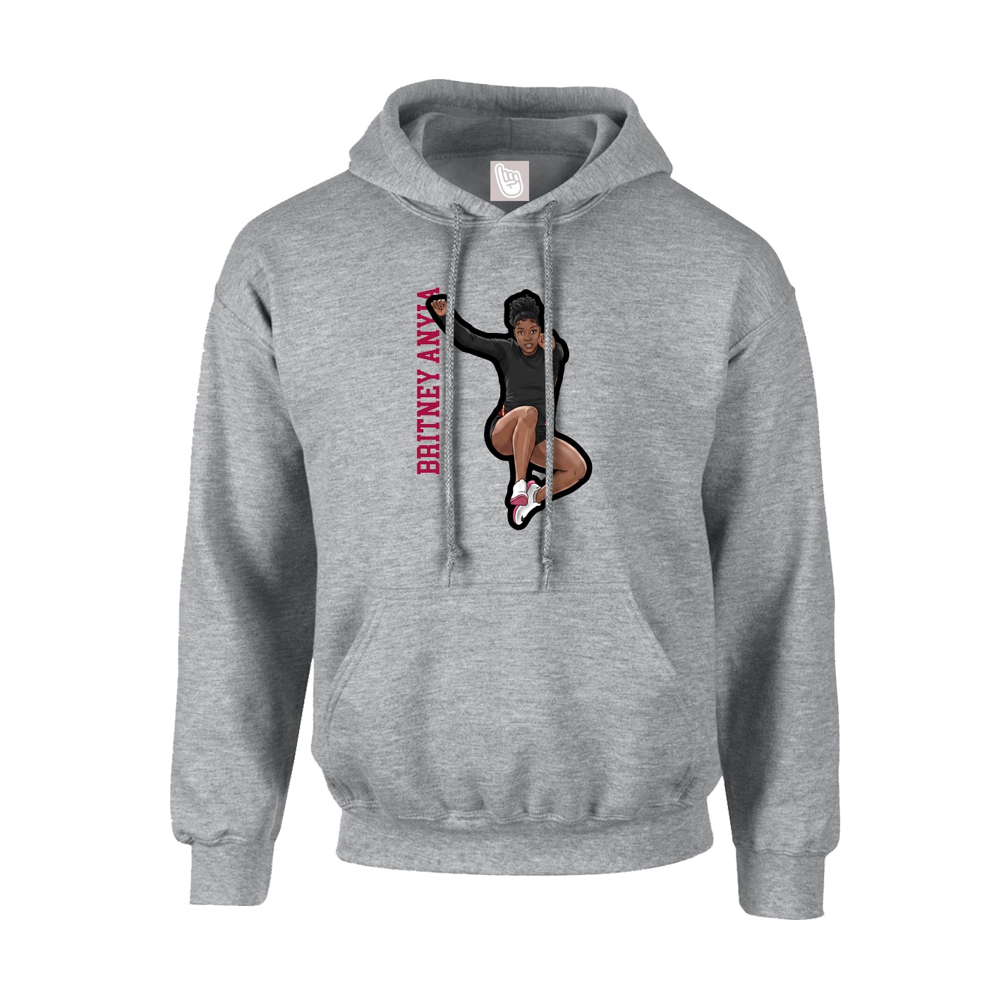 Youth Hoodie — Name Vertical in Grey