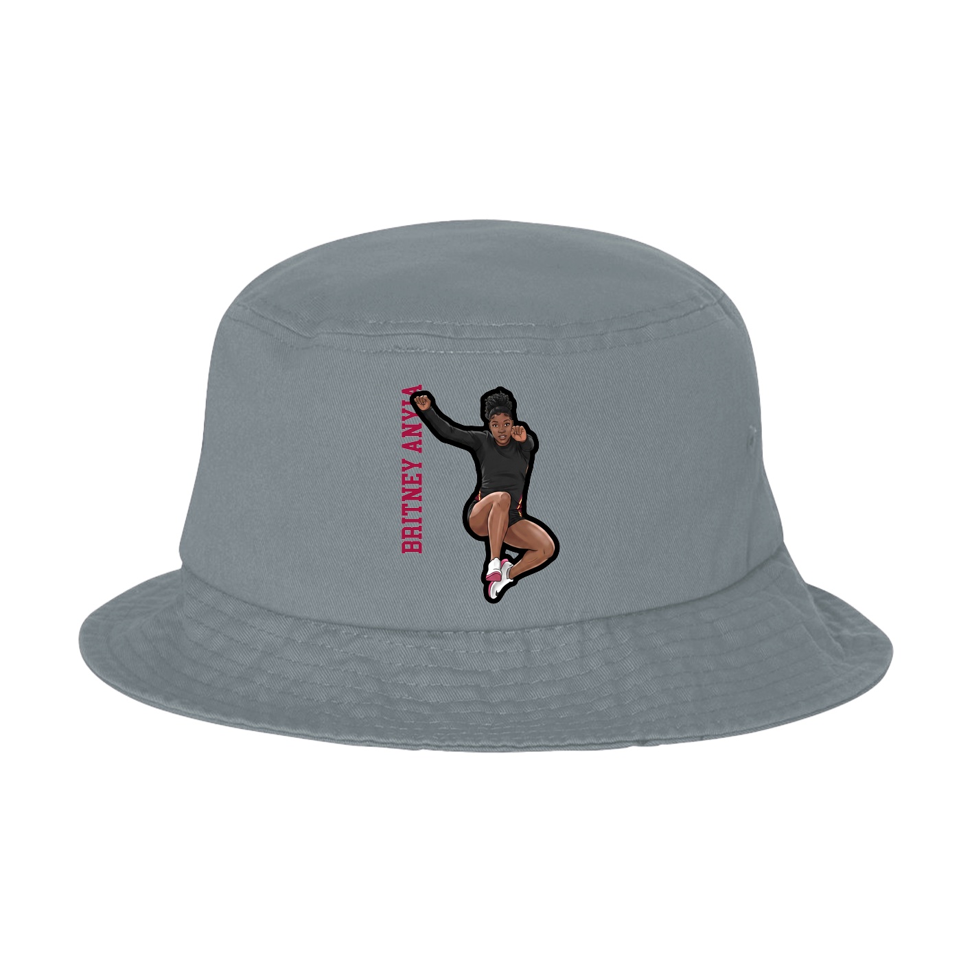 Bucket Cap — Name Vertical in Grey