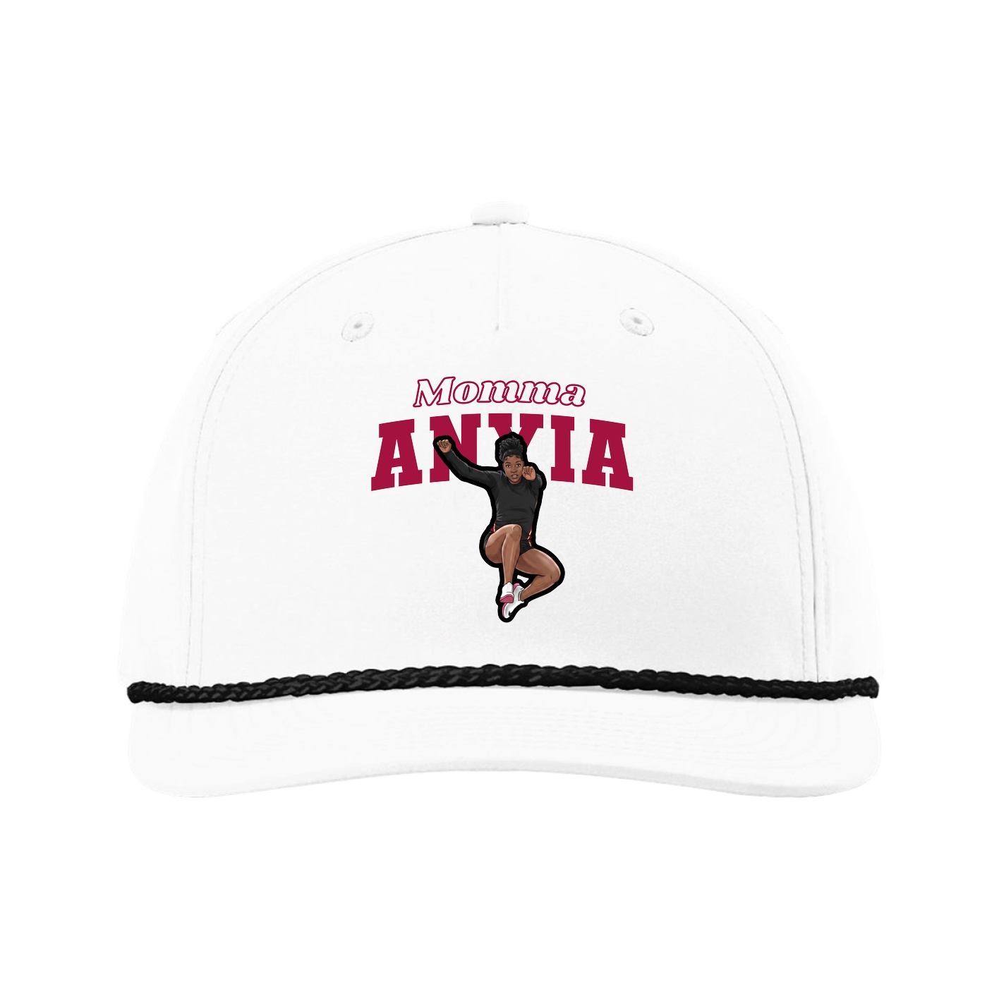 Five-Panel Classic Rope Cap — Mothers Day Block in White