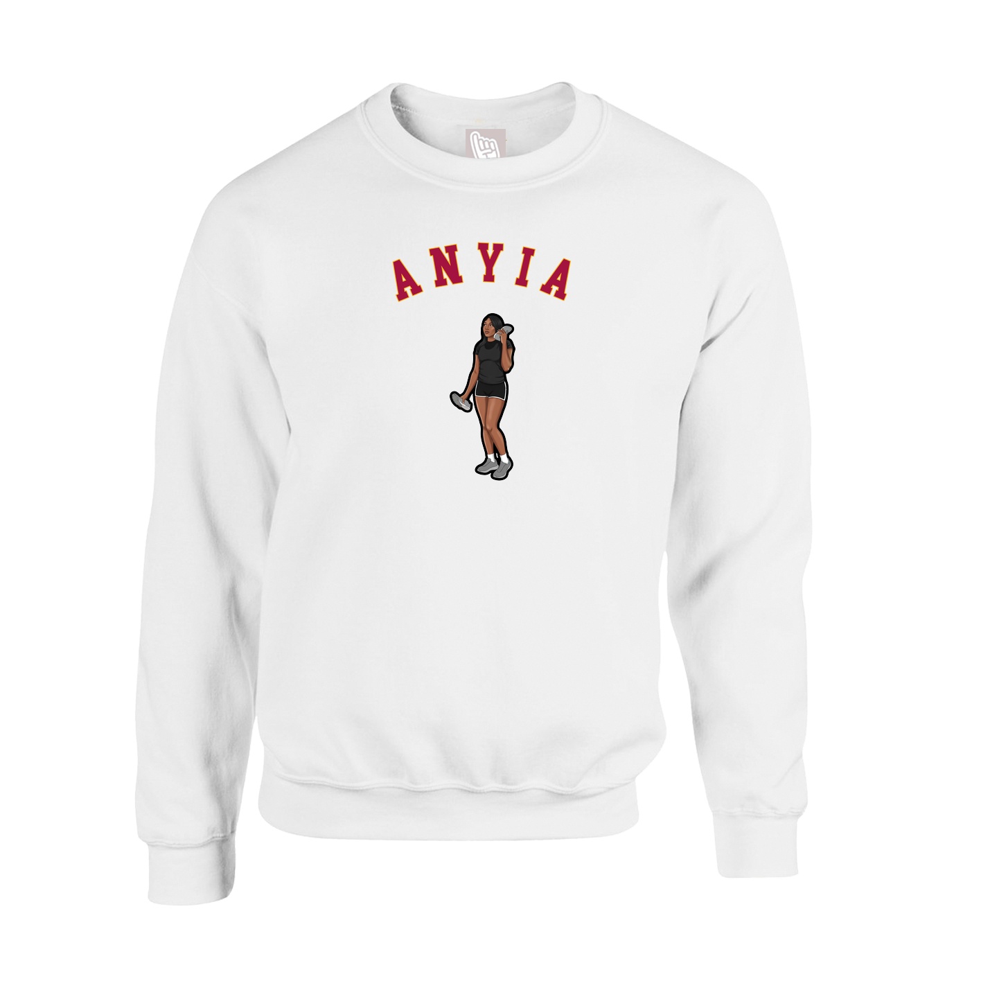 Fleece Crew — Shirsey Arch in White