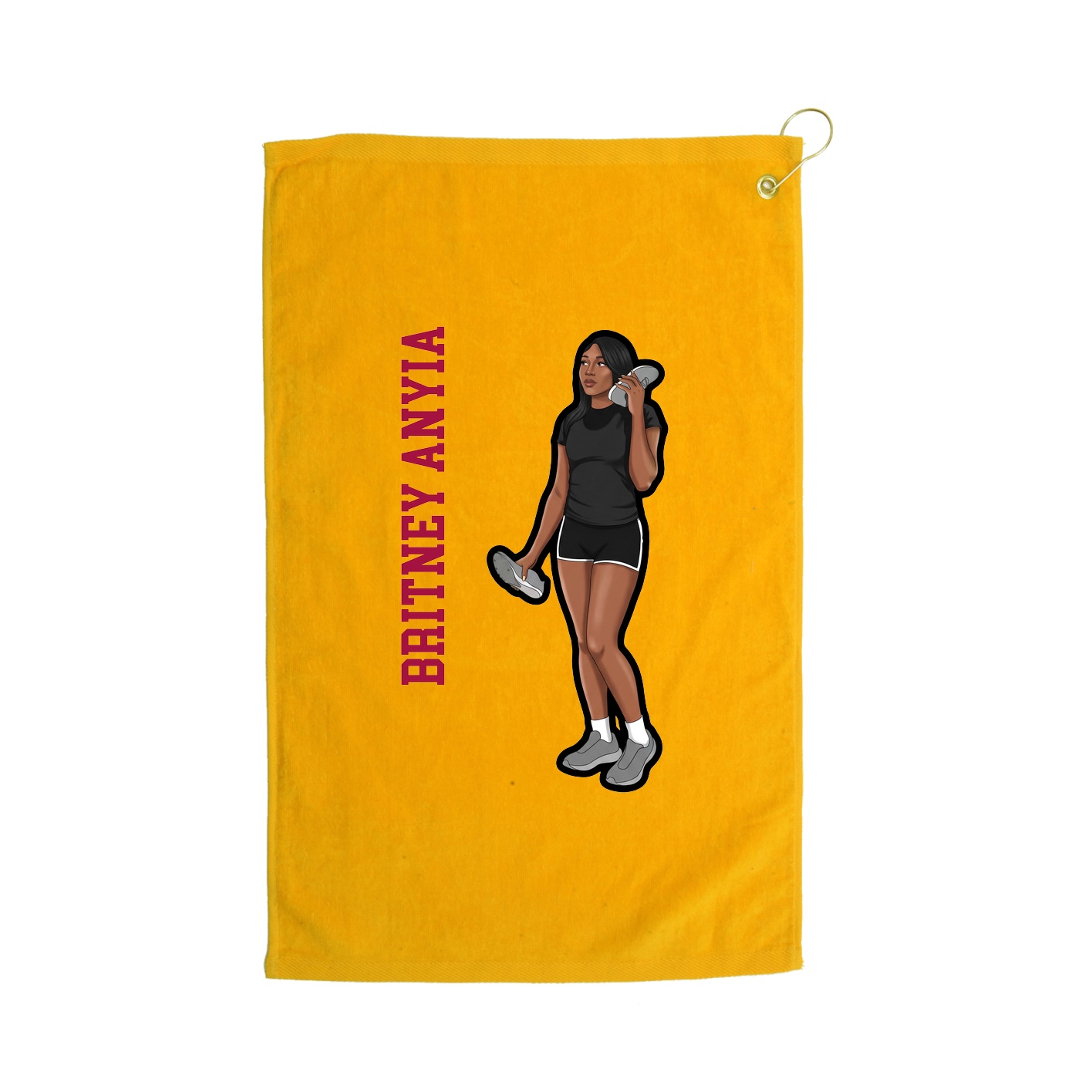 Golf Towel — Name Vertical in Gold