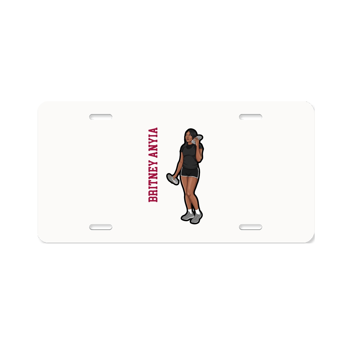 License Plate — Name Vertical in Classic