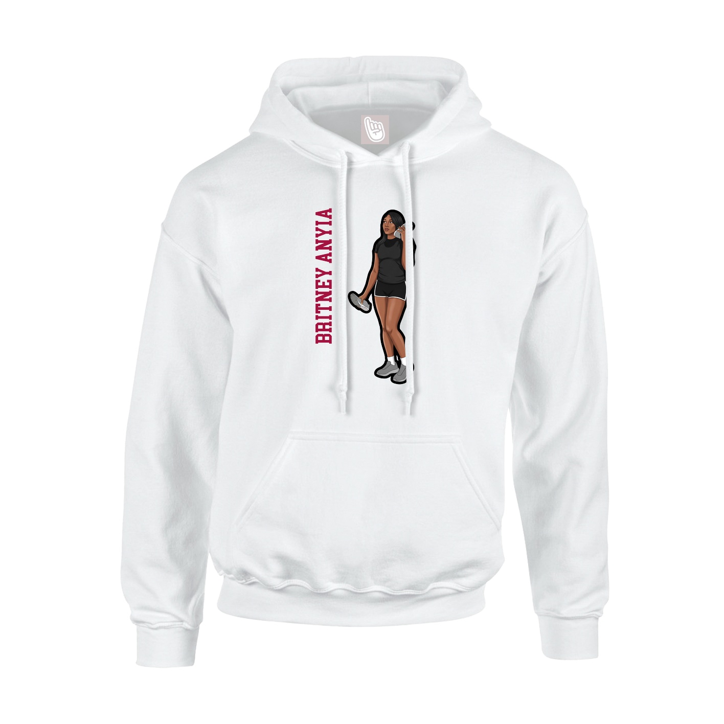 Hoodie — Name Vertical in White