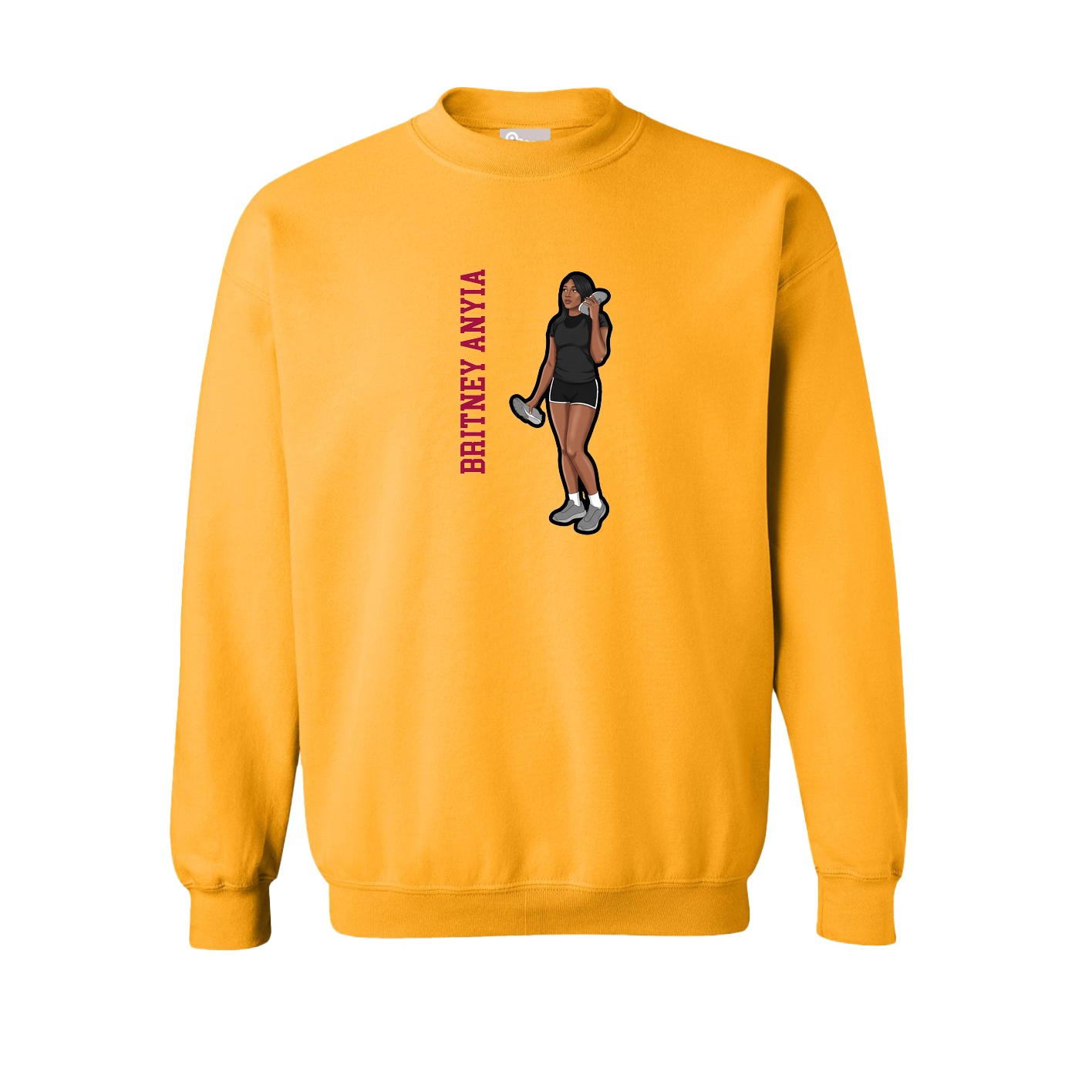 Fleece Crew — Name Vertical in Gold