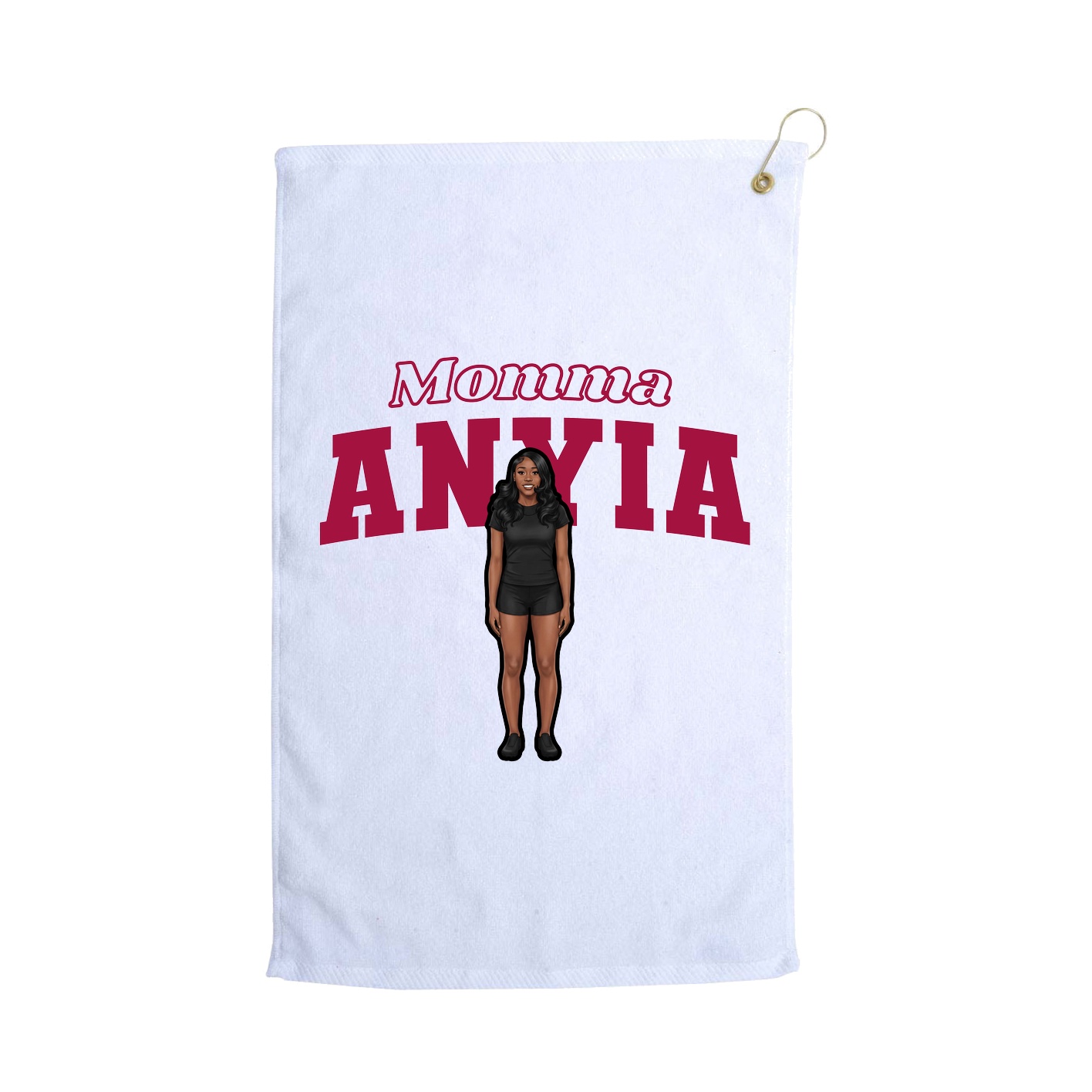 Golf Towel — Mothers Day Block in White