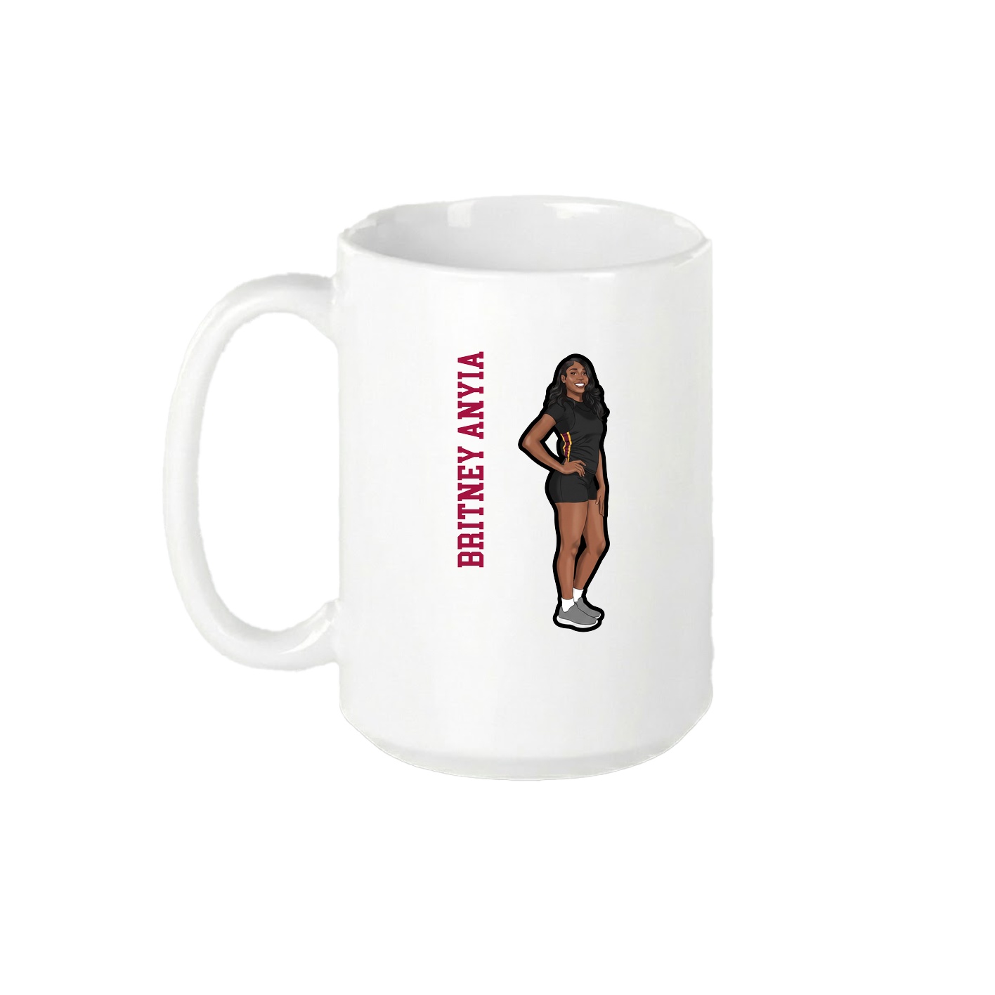 15oz Coffee Mug — Name Vertical in White