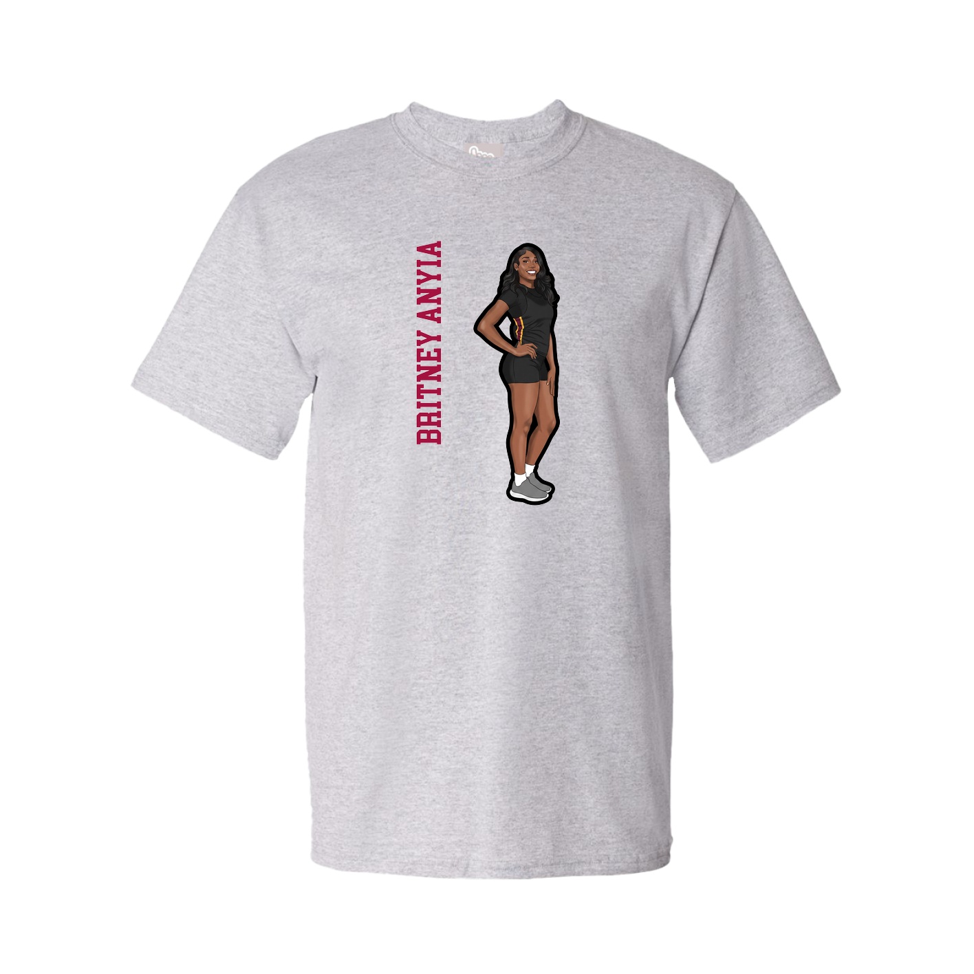 Tee — Name Vertical in Grey