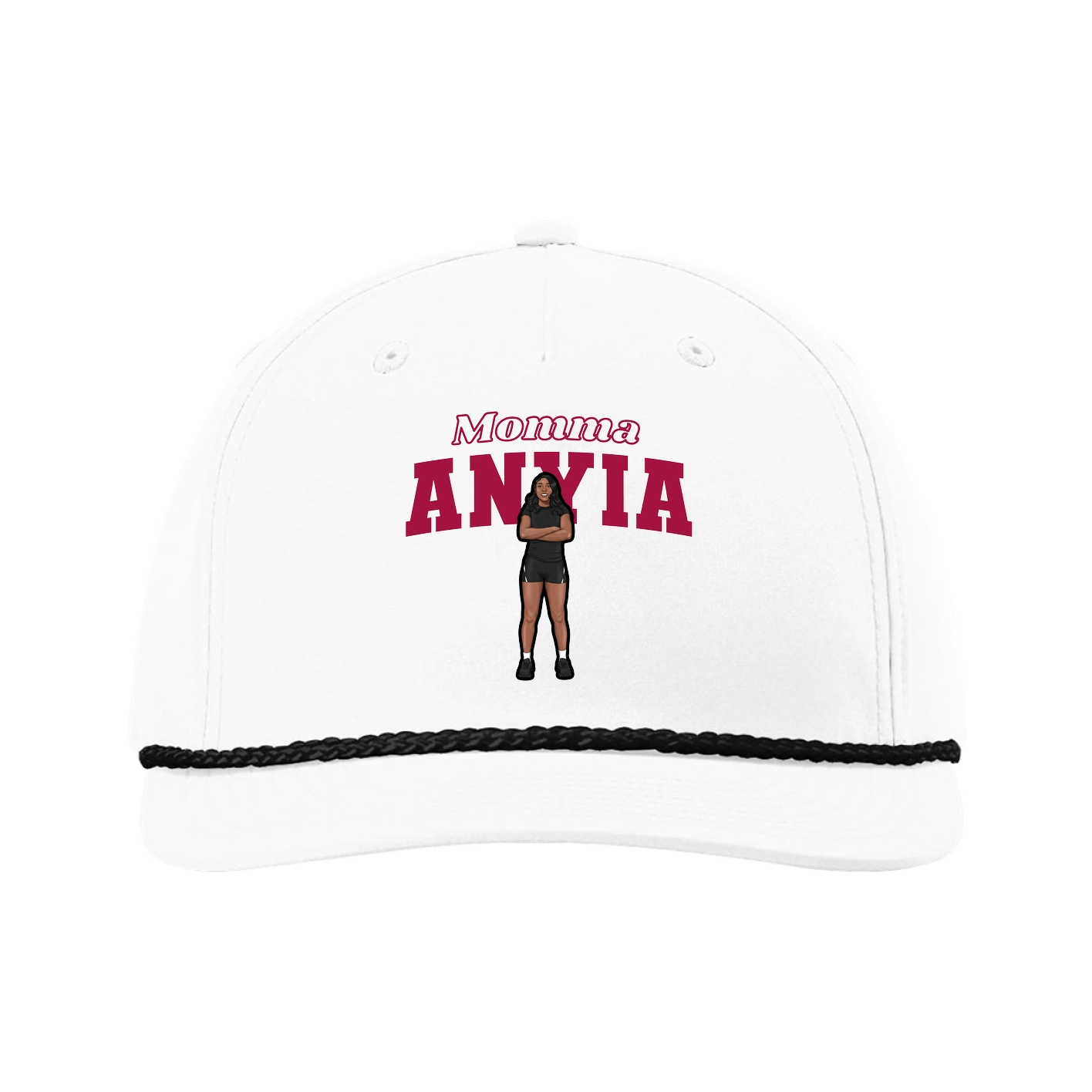 Five-Panel Classic Rope Cap — Mothers Day Block in White