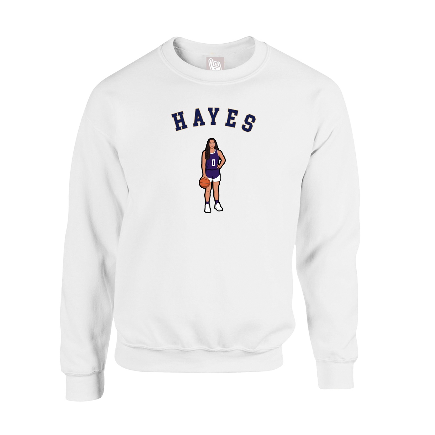 Fleece Crew — Shirsey Arch in White