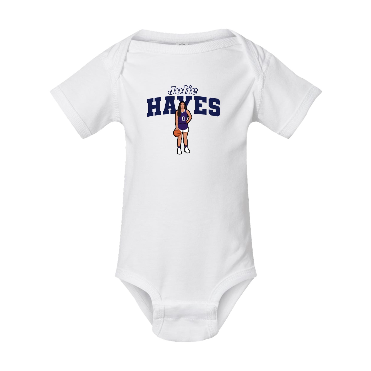 Baby Onesie — Name Arch in White