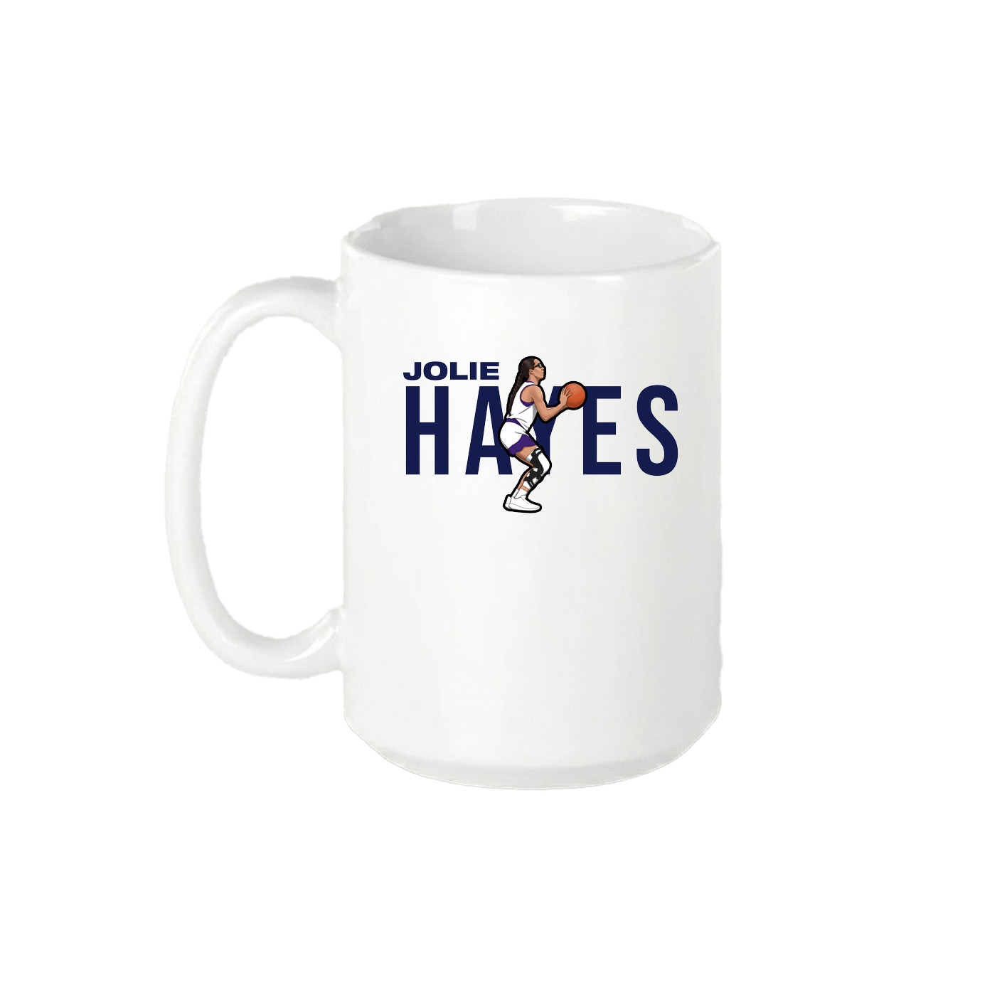15oz Coffee Mug — Player Name in White