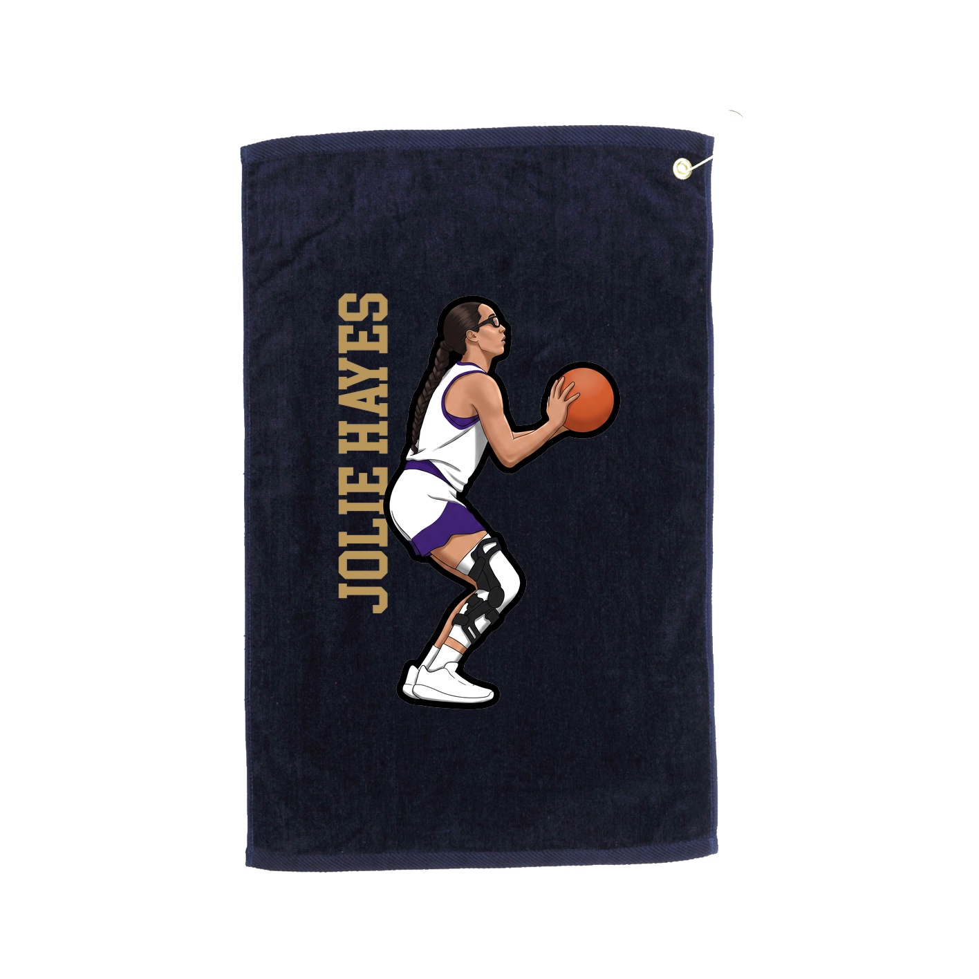 Golf Towel — Name Vertical in Navy
