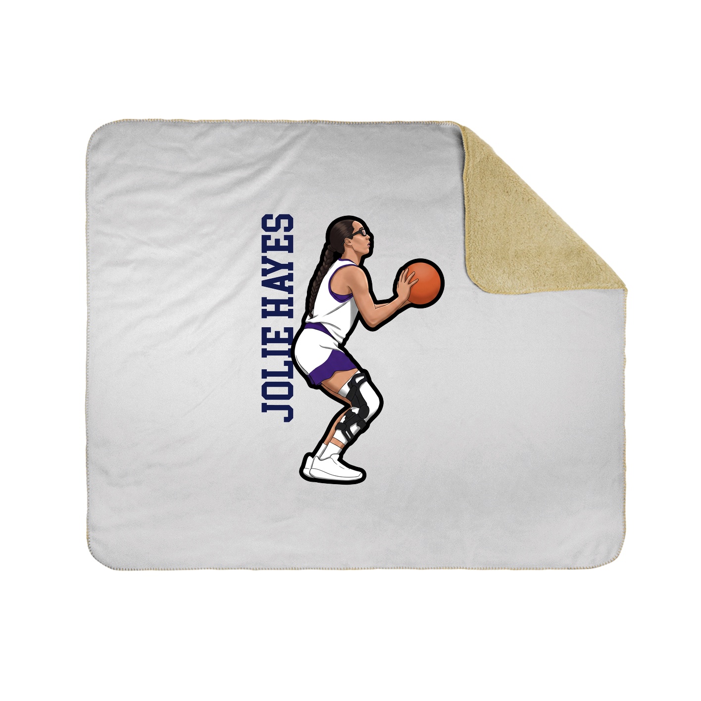 Throw Blanket — Name Vertical in White