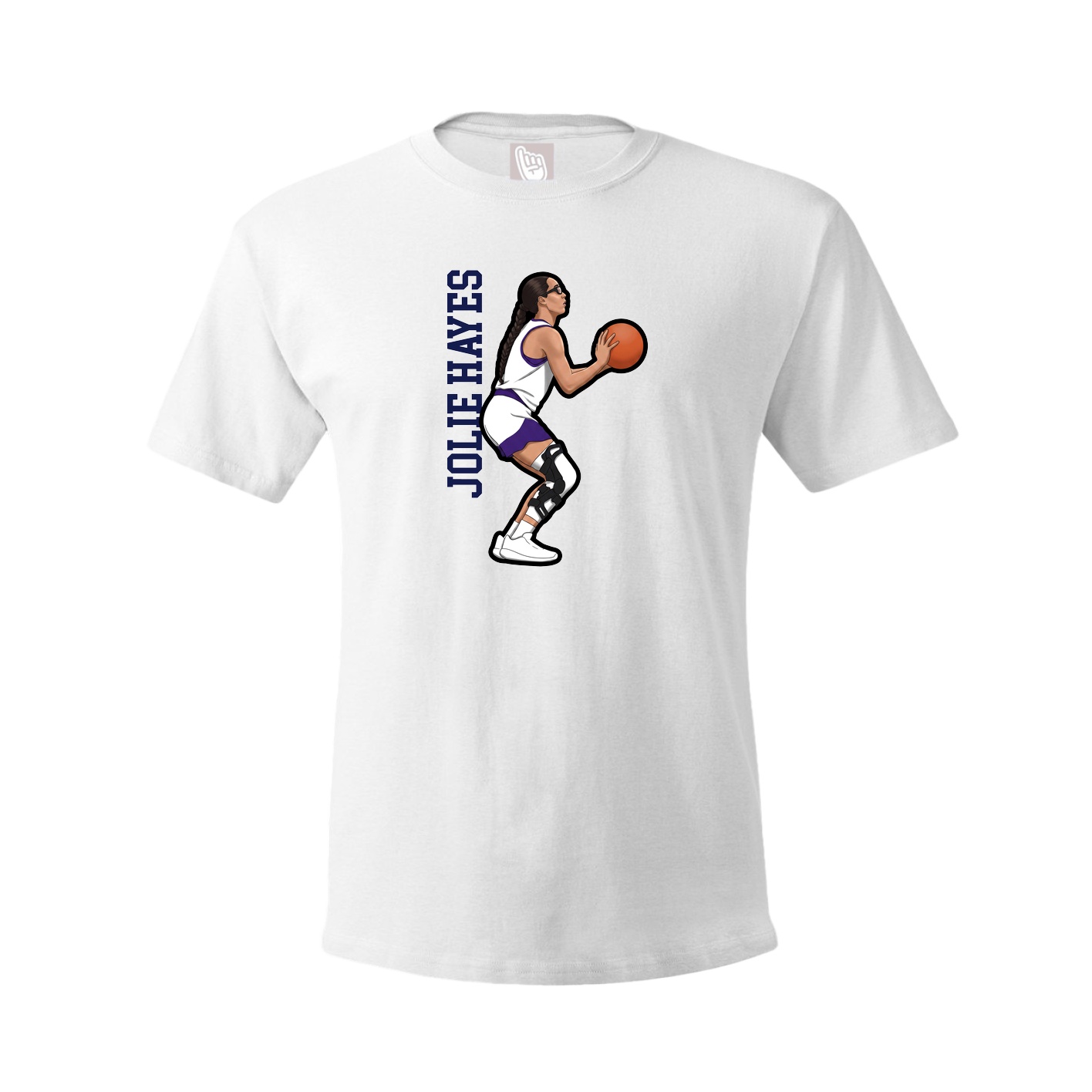 Tee — Name Vertical in White