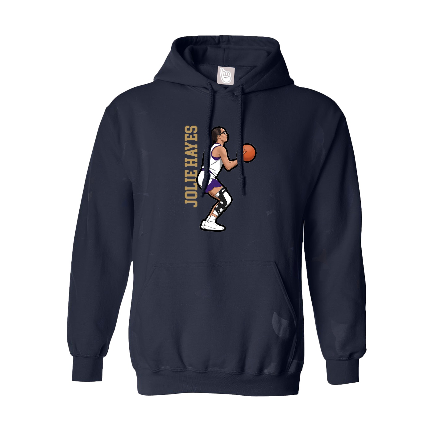 Hoodie — Name Vertical in Navy
