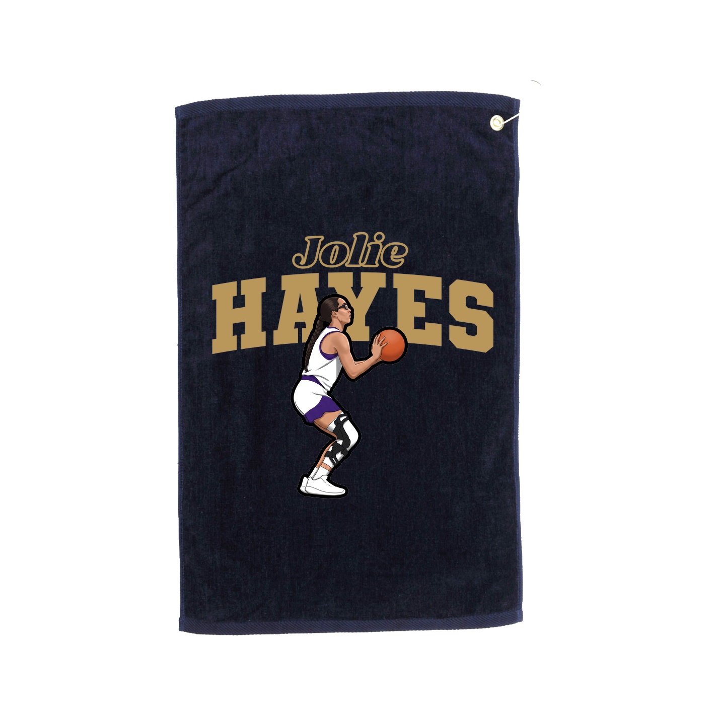 Golf Towel — Name Arch in Navy