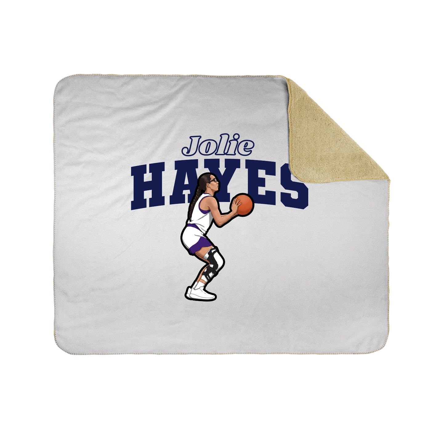 Throw Blanket — Name Arch in White