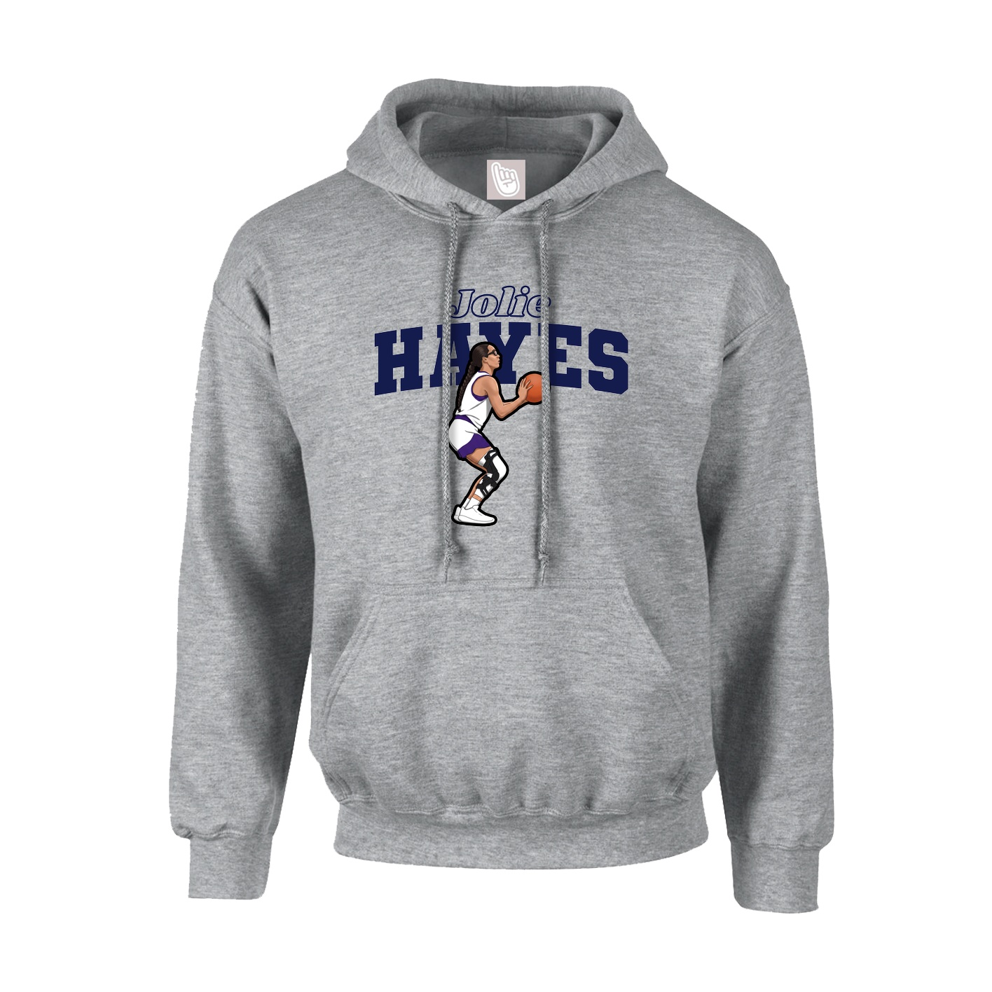Hoodie — Name Arch in Grey