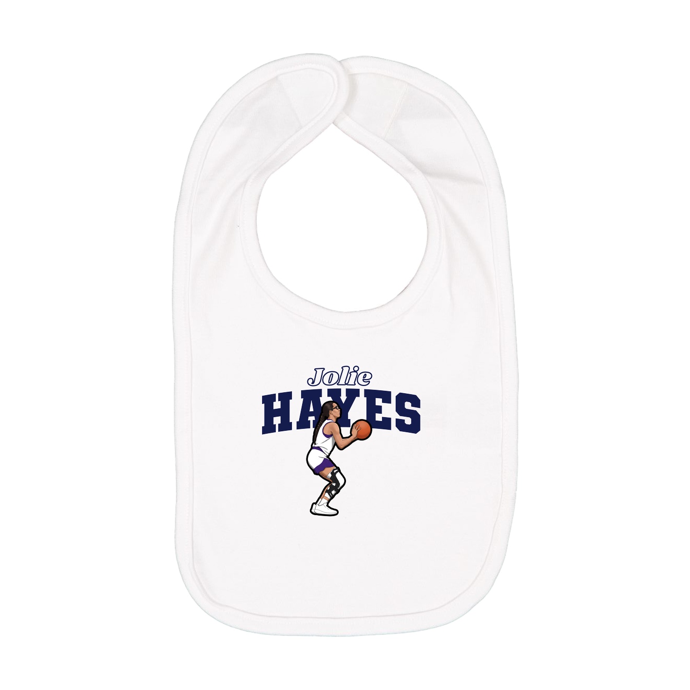 Infant Bib — Name Arch in White