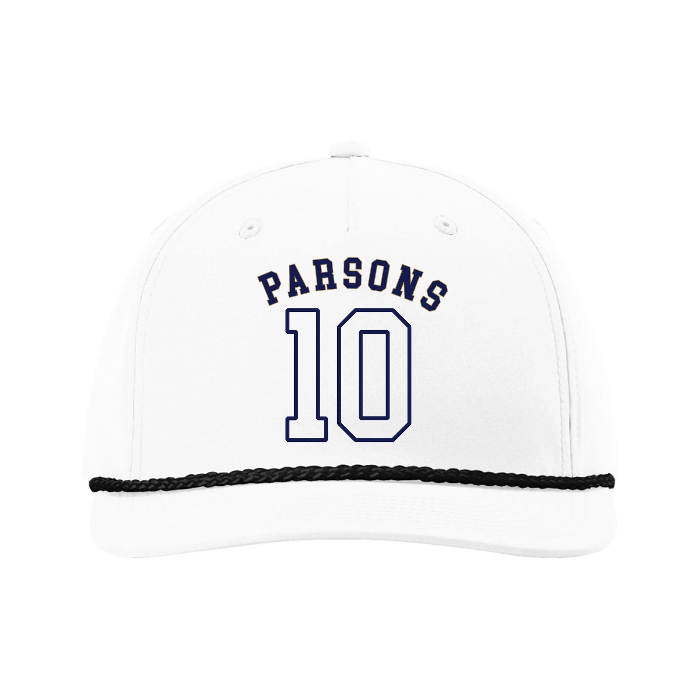Five-Panel Classic Rope Cap — Shirsey Arch in White