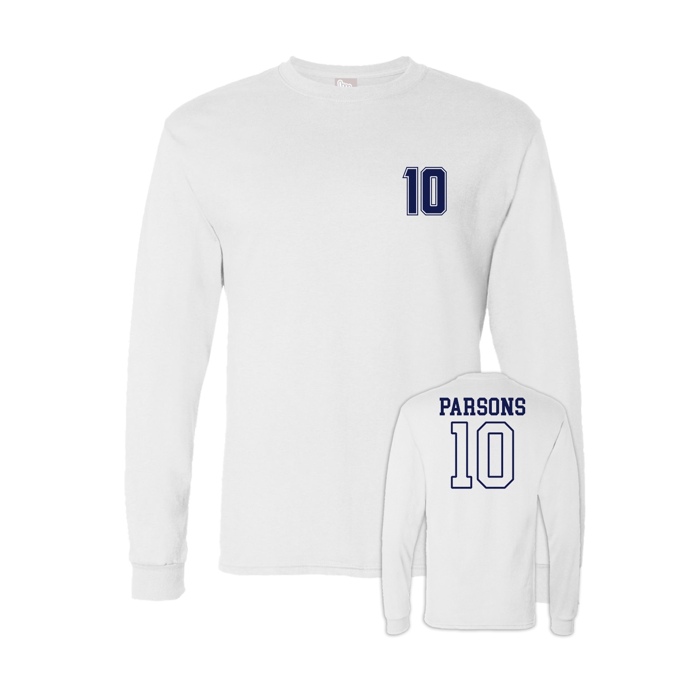 Long Sleeve Tee — Chest Back in White