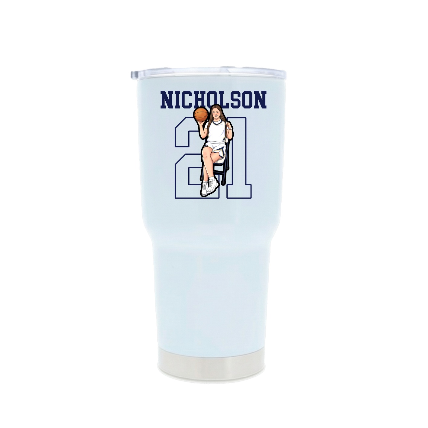 30oz Stainless Steel Tumbler — Shirsey in White